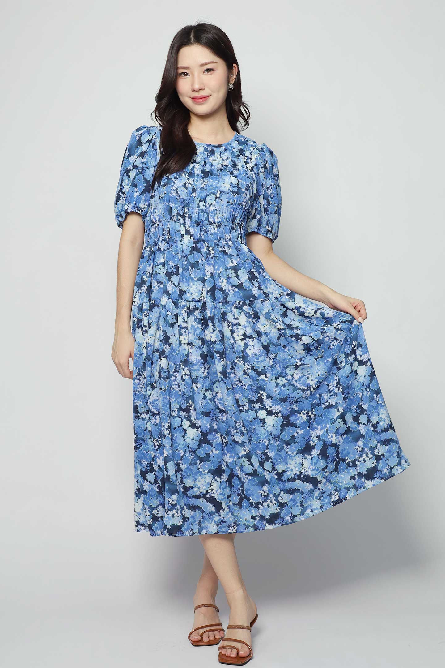 Astha Dress in Blue Lover's Garden