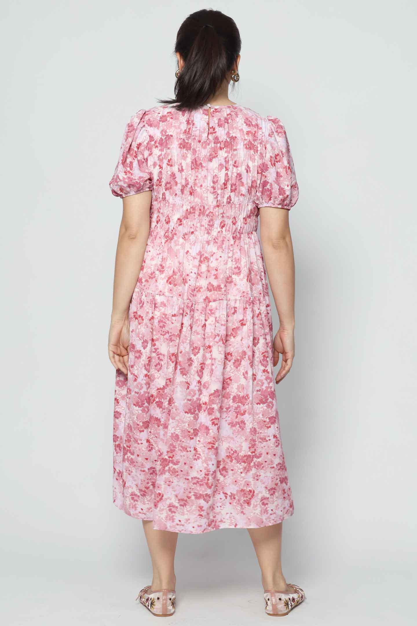 Backorders Astha Dress in Pink Lover's Garden