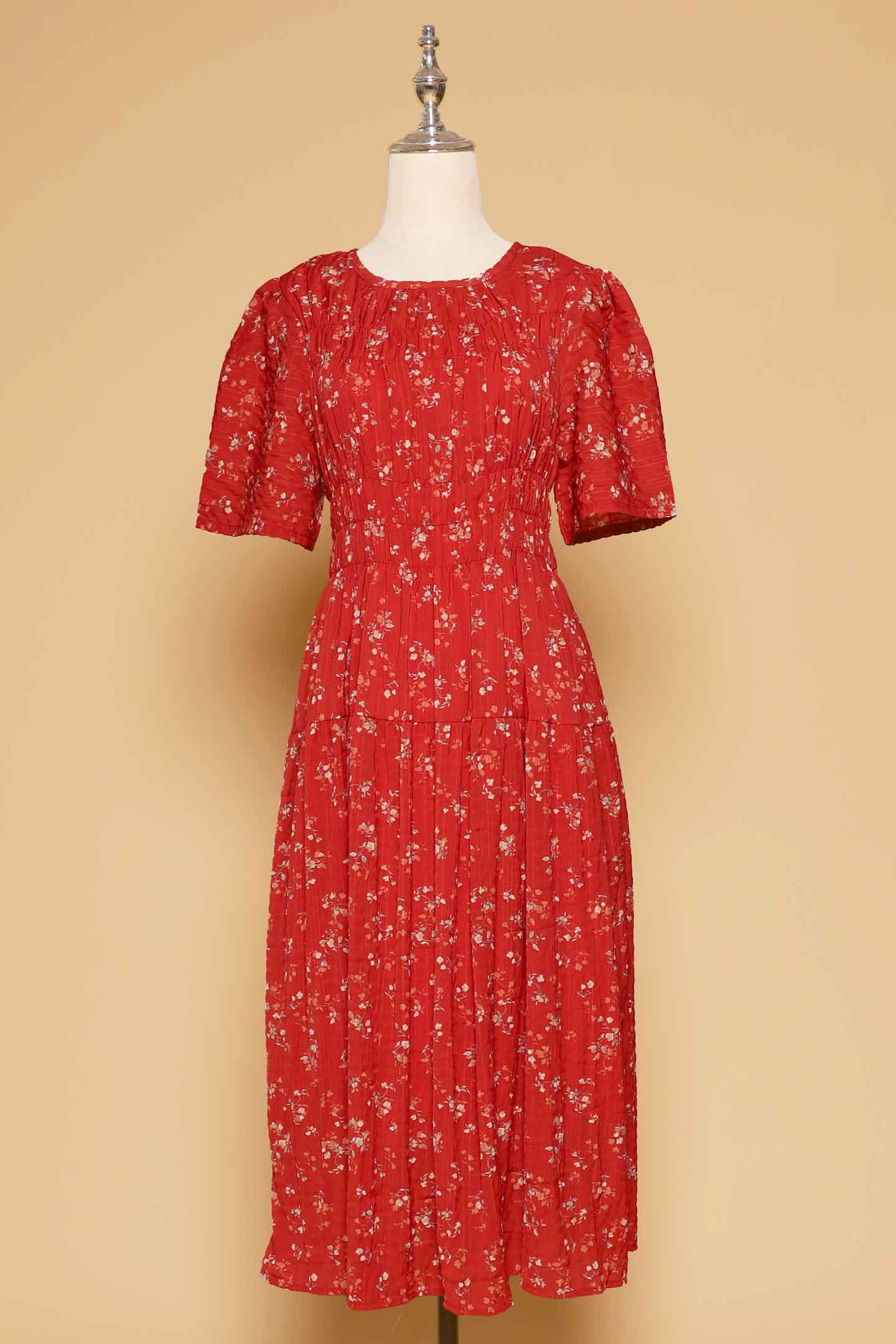 PO - Astha Dress in Red Floral Whimsy
