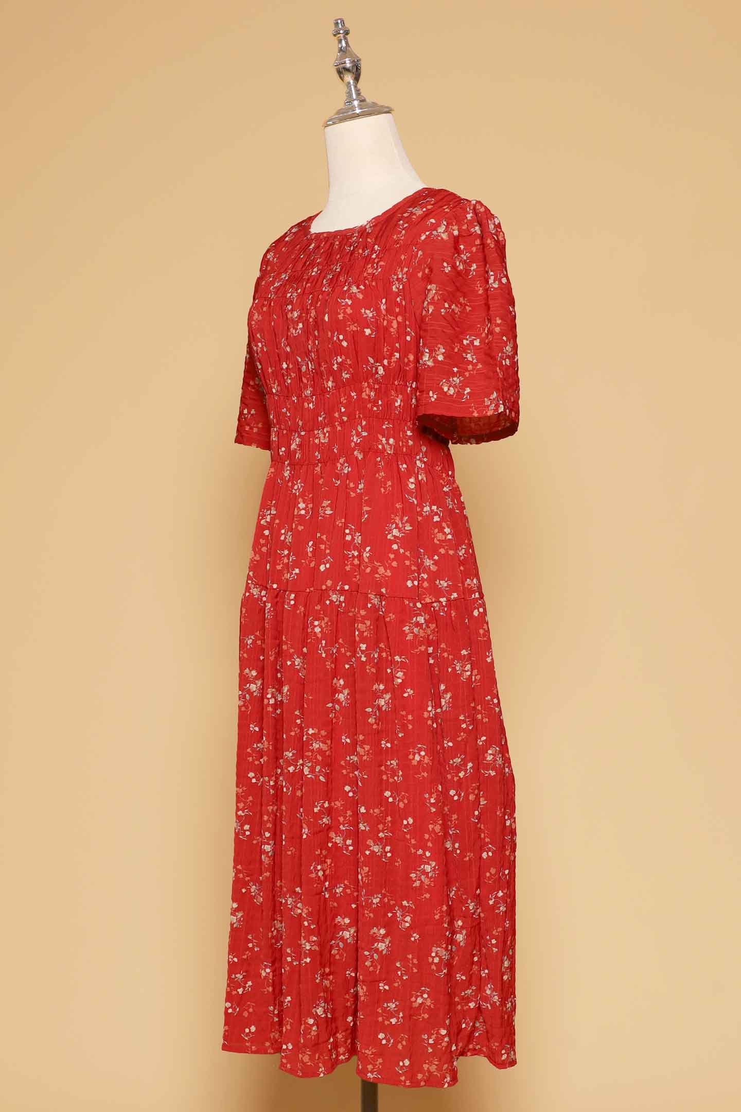 PO - Astha Dress in Red Floral Whimsy