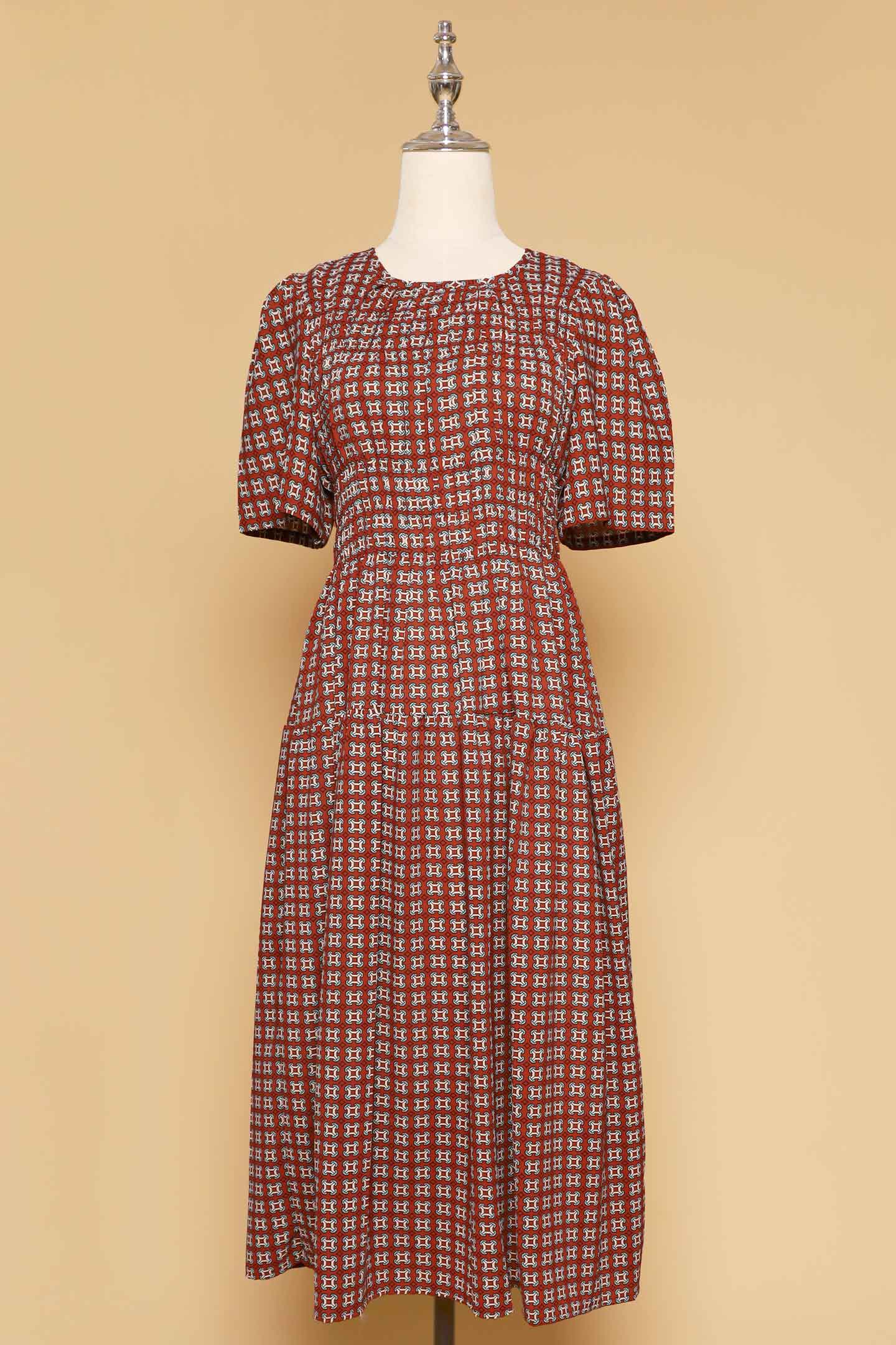 PO - Astha Dress in Red Pattern