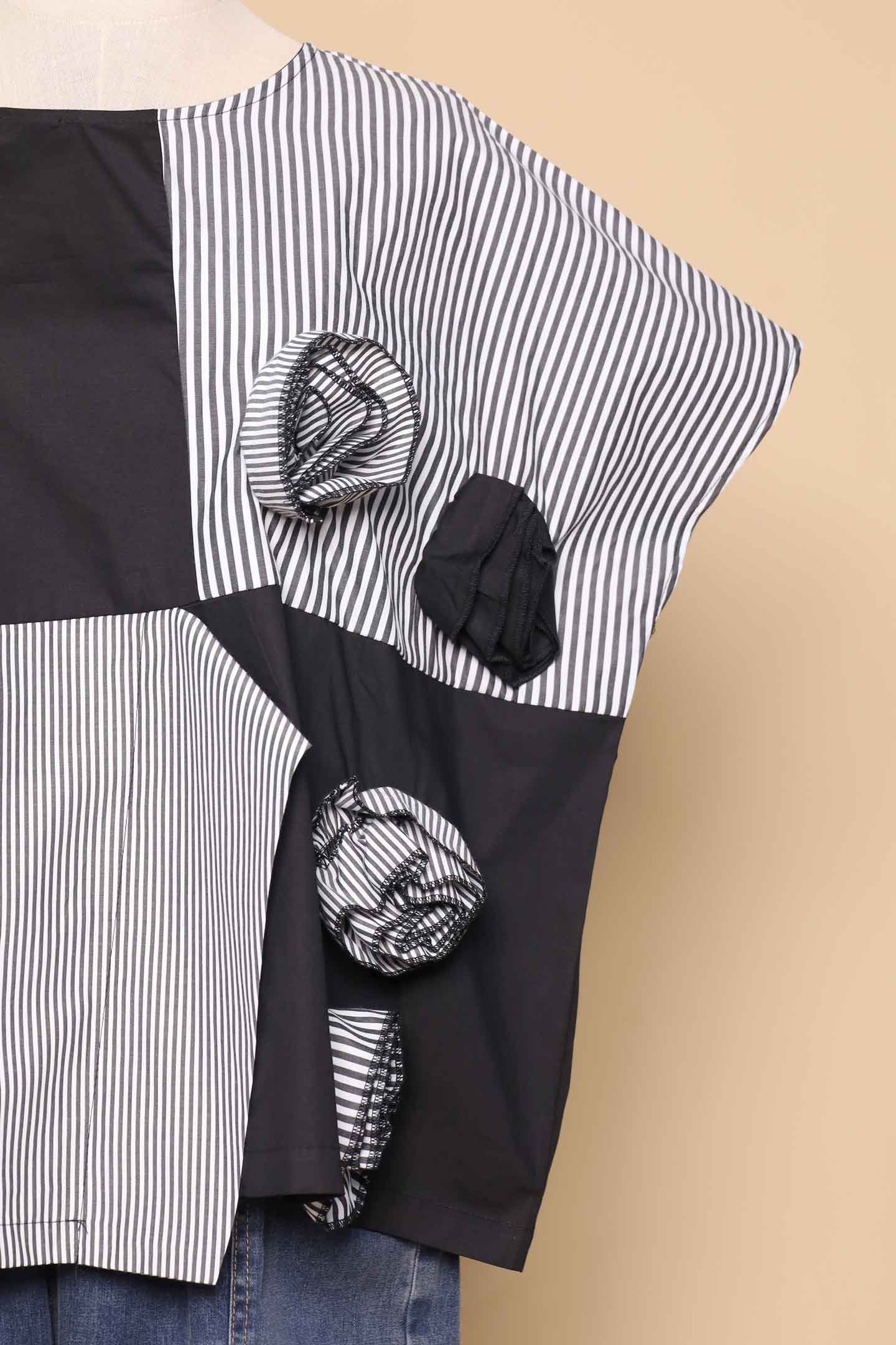 PO - Aurevo Rose Pinstripes Top