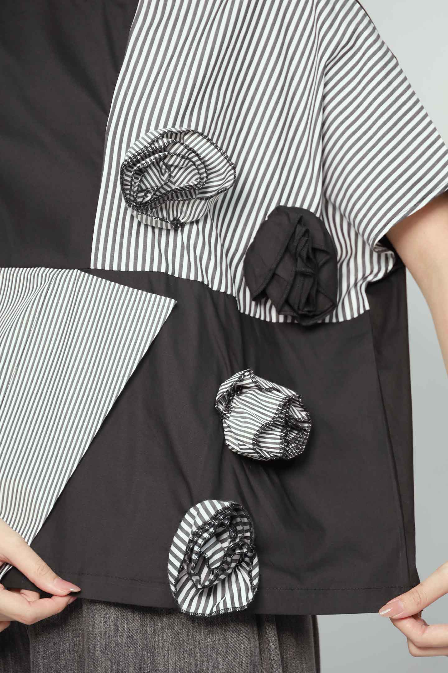 Aurevo Rose Pinstripes Top