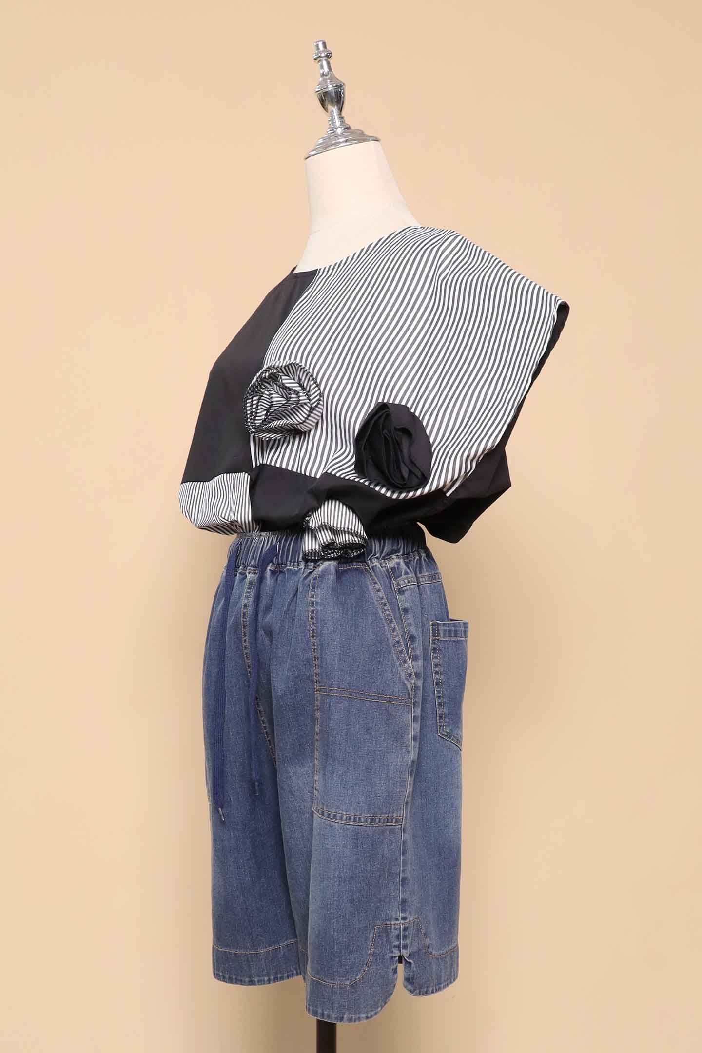 PO - Aurevo Rose Pinstripes Top