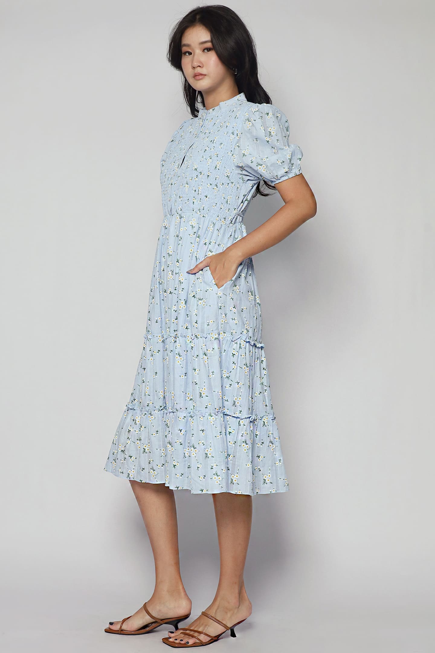 Aurora Dress in Dress in Daisy Embroidery
