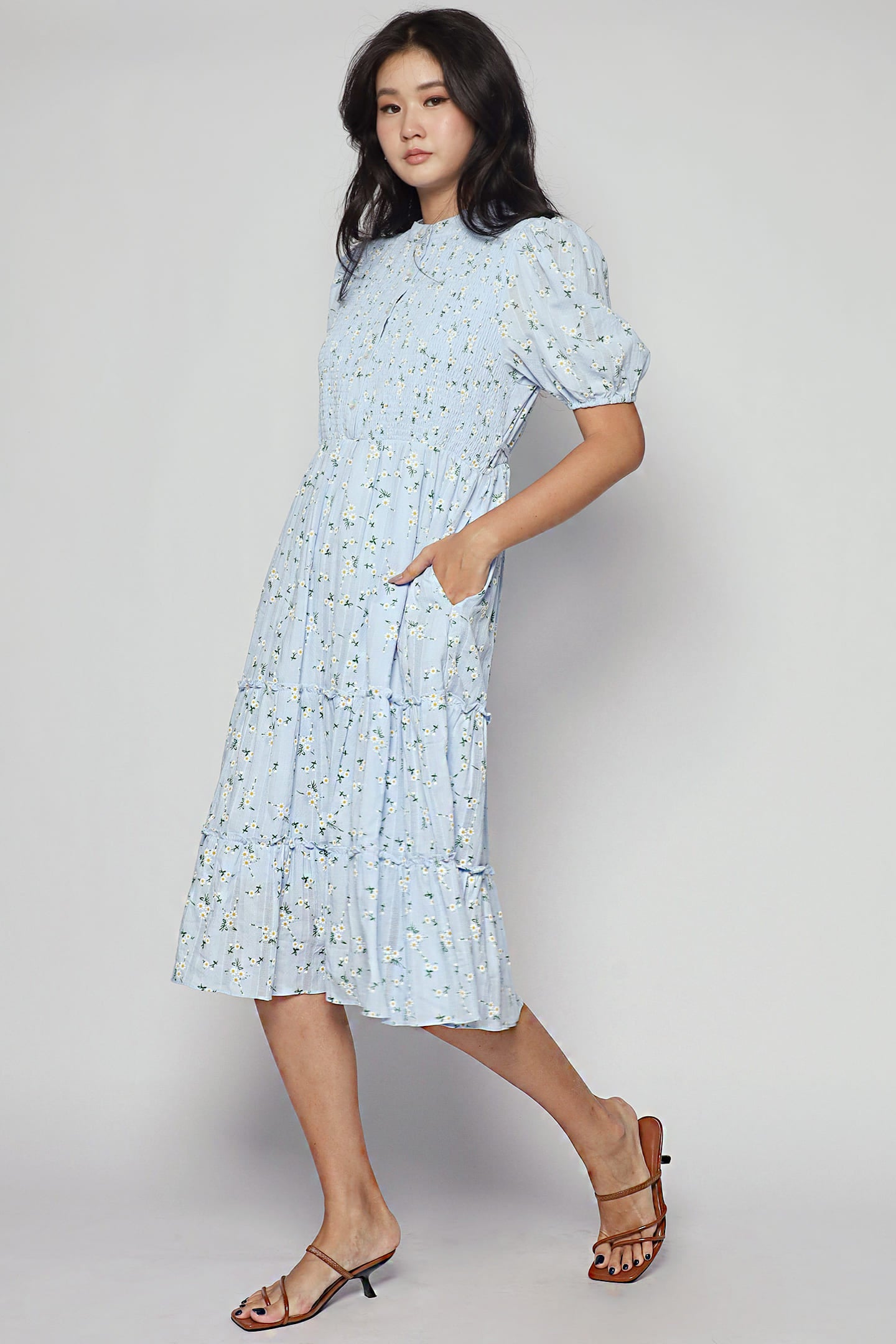 Aurora Dress in Dress in Daisy Embroidery