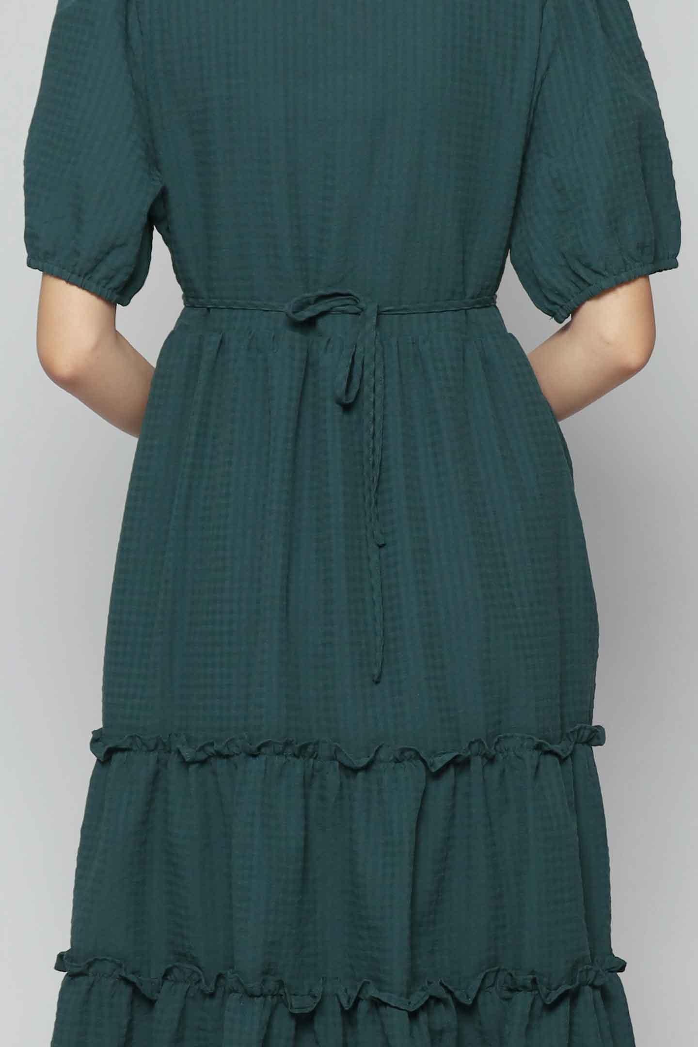 Aurora Dress (V2) in Green Checks