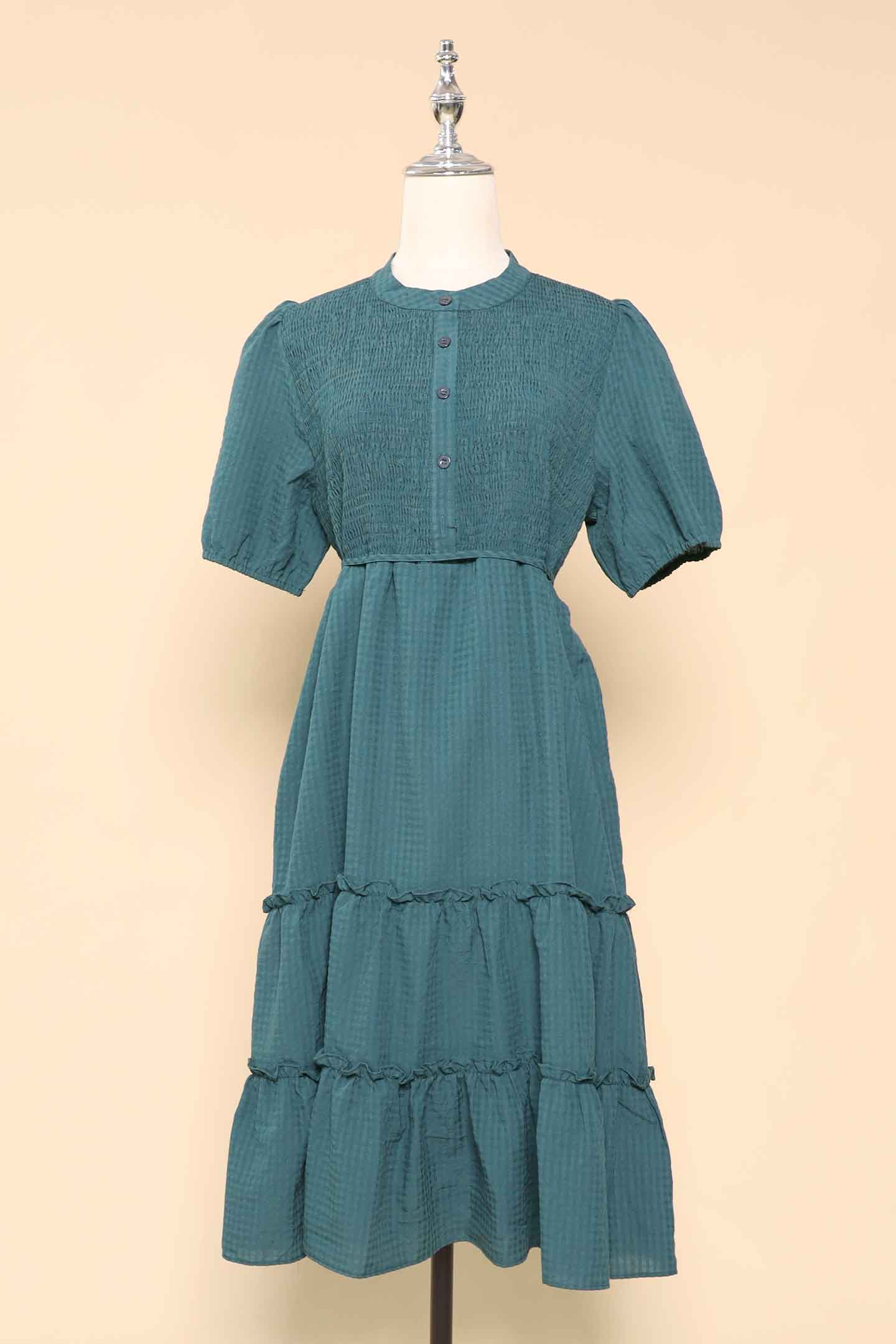 PO - Aurora Dress (V2) in Green Checks