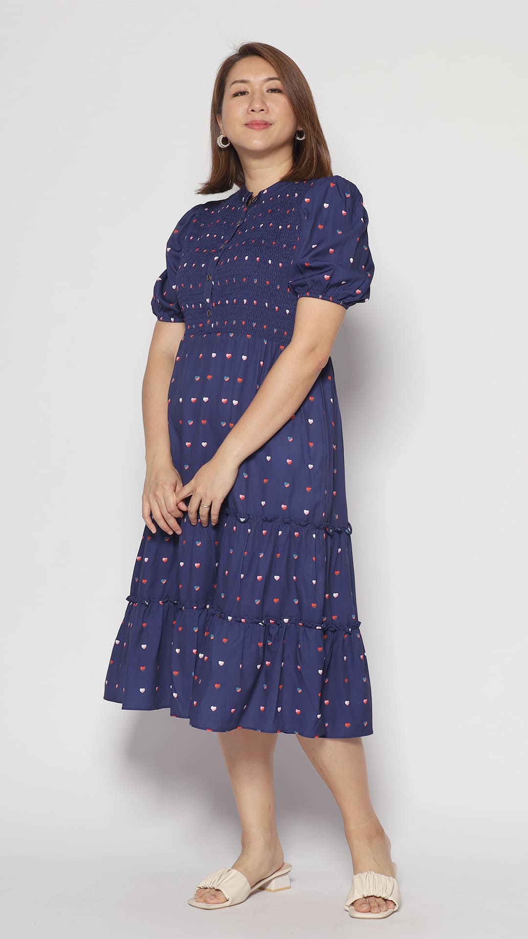 Aurora Dress in Tiny Hearts