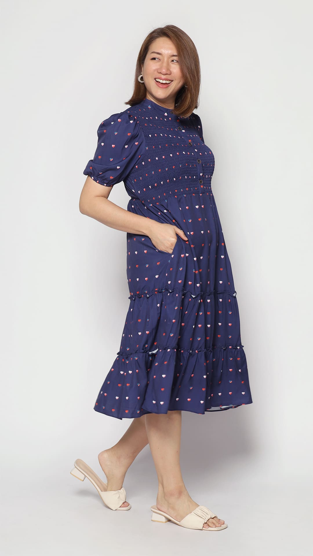 Aurora Dress in Tiny Hearts