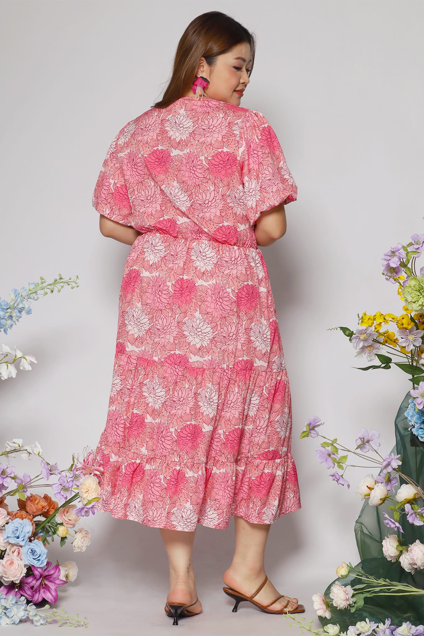 Bea Dress in Pink Blooms