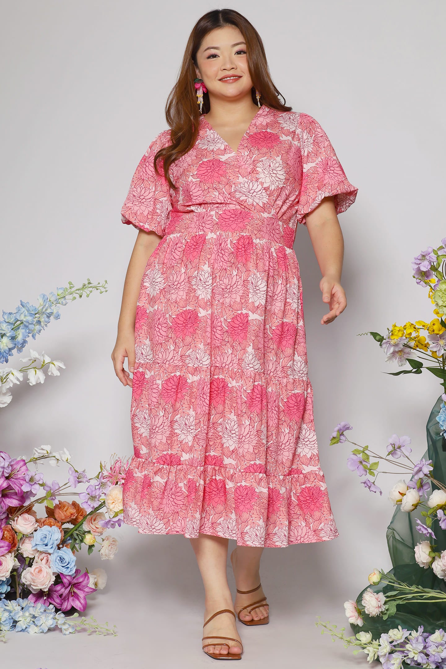 Bea Dress in Pink Blooms