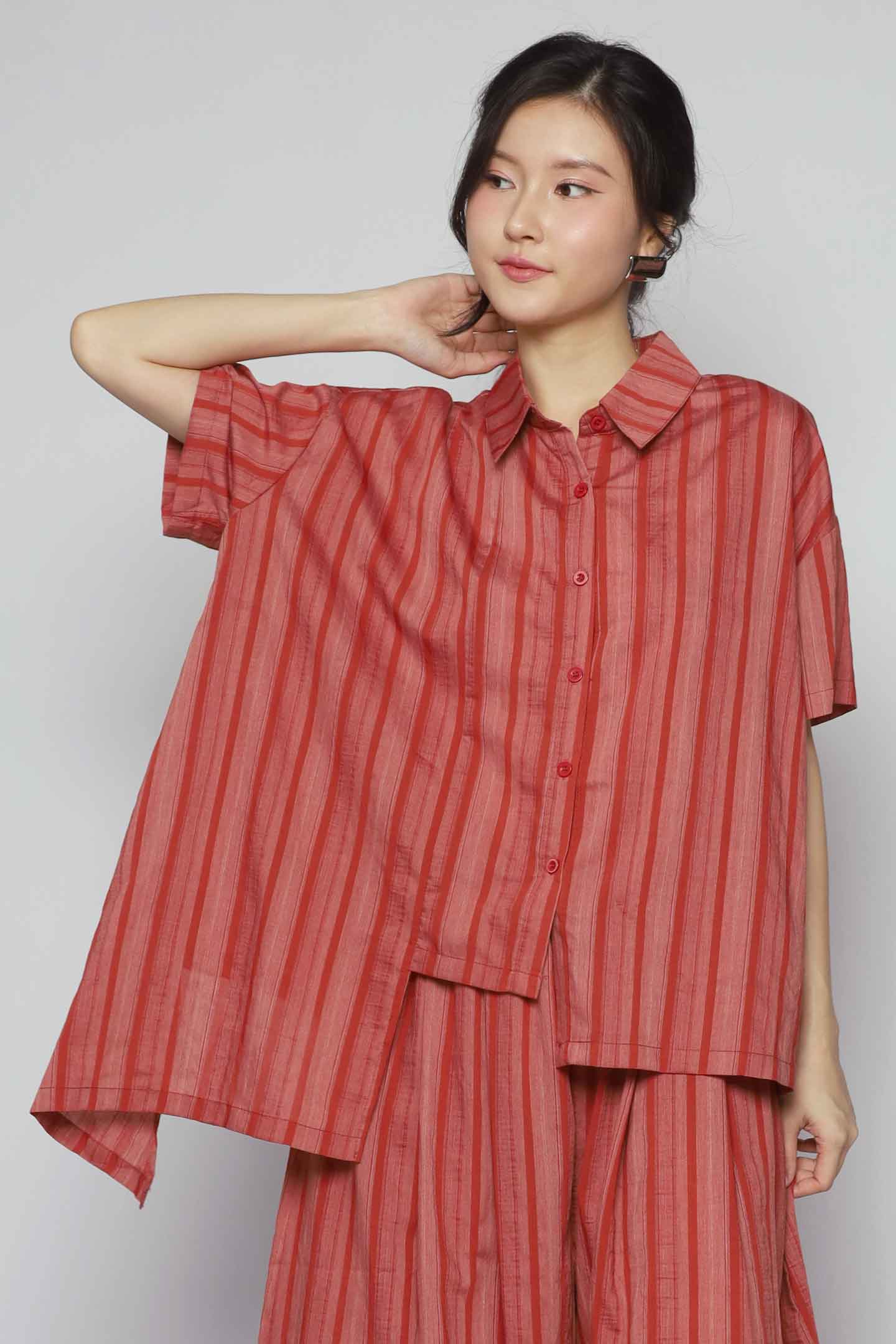 Bee Openback Top in Orange Stripes