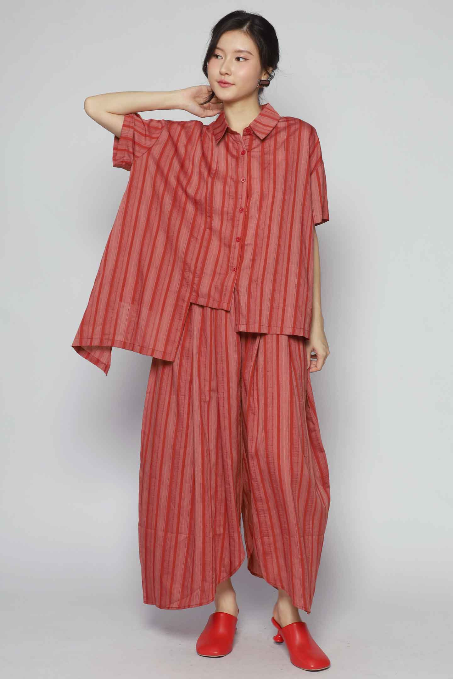 Bee Openback Top in Orange Stripes