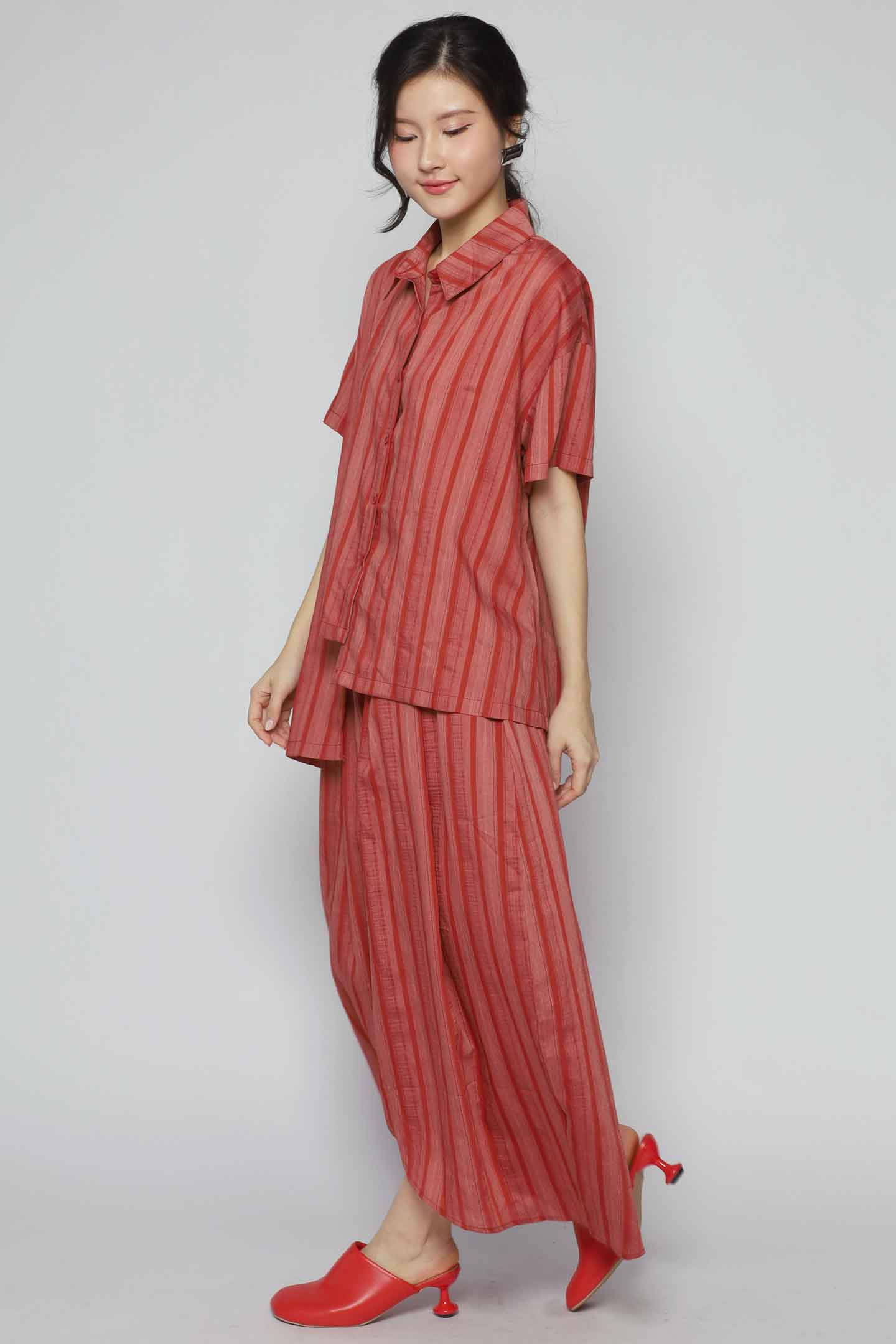 Bee Openback Top in Orange Stripes