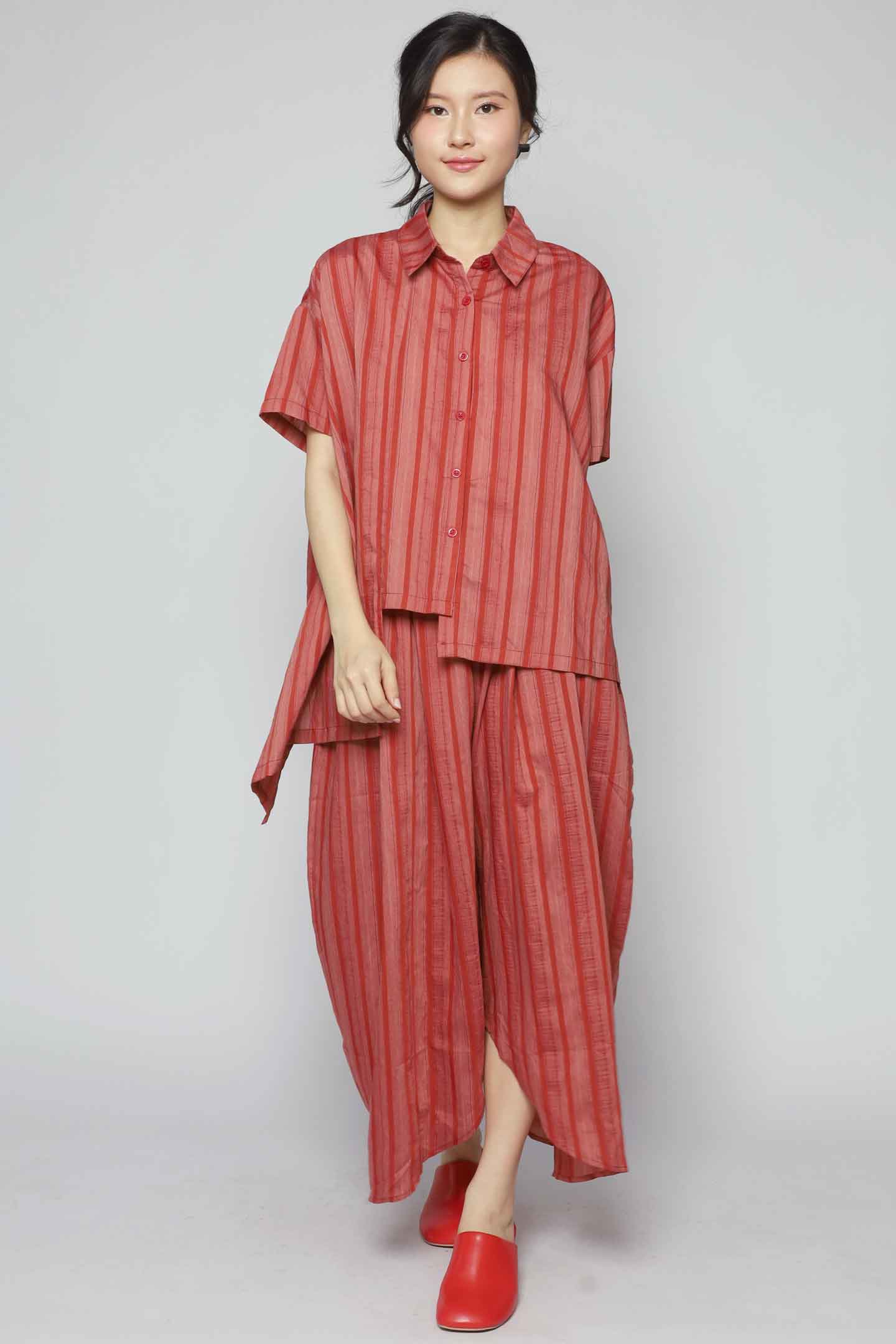 Bee Openback Top in Orange Stripes