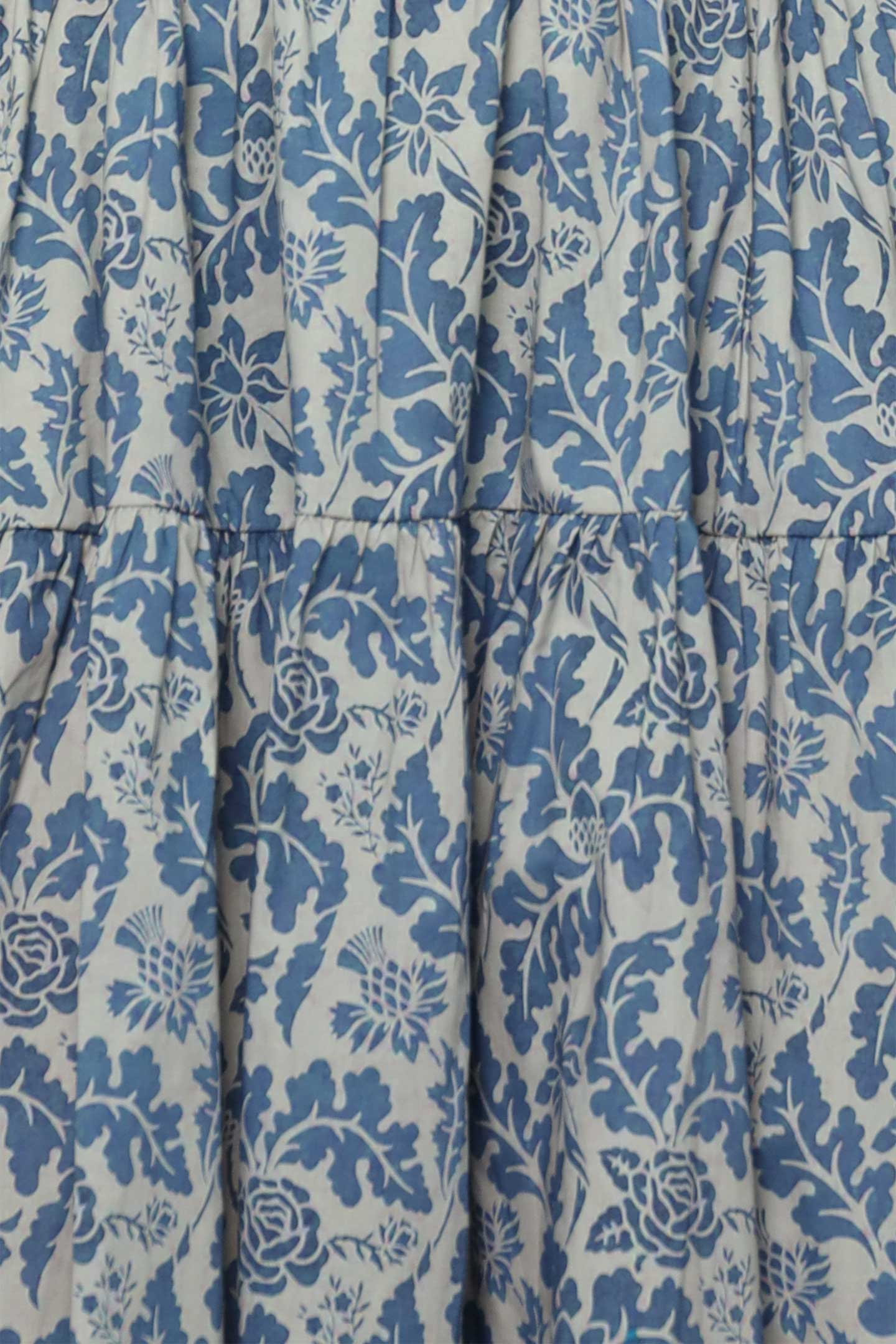 Bianco Dress in Blue Foliage