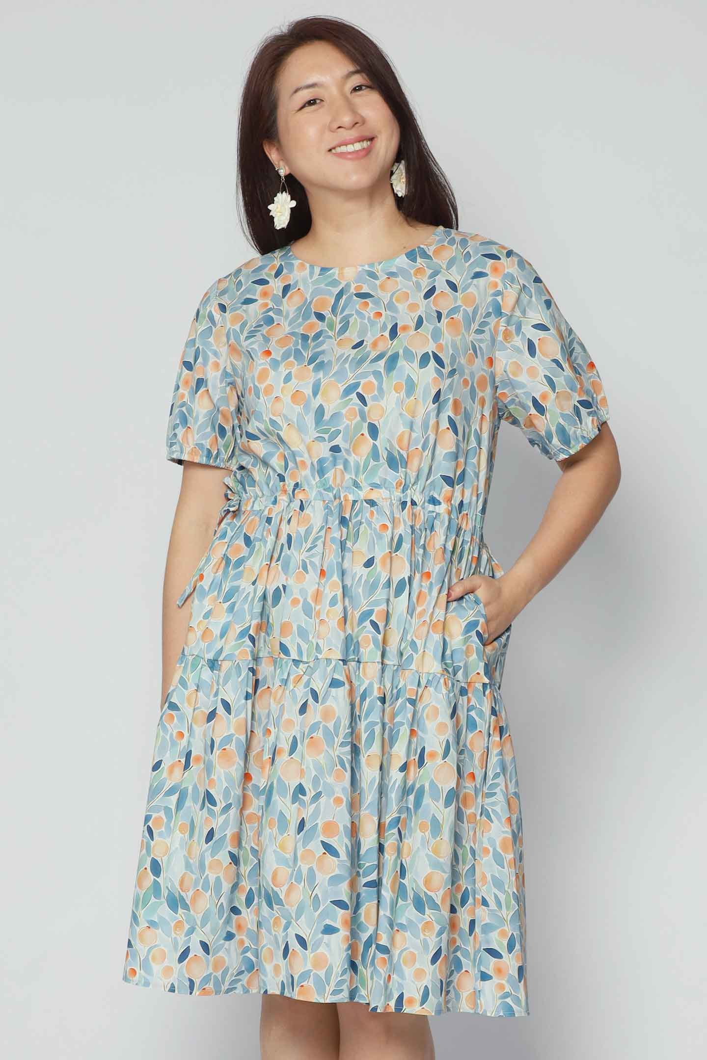 Bianco Dress in Mandarin Garden