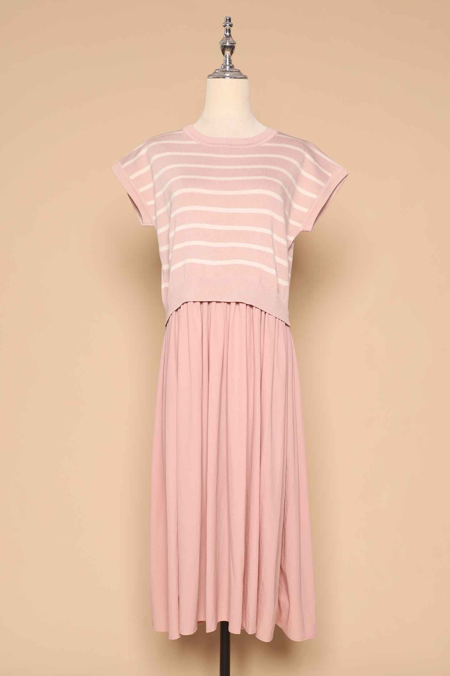 PO - Billy Stripes Knit Dress in Pink