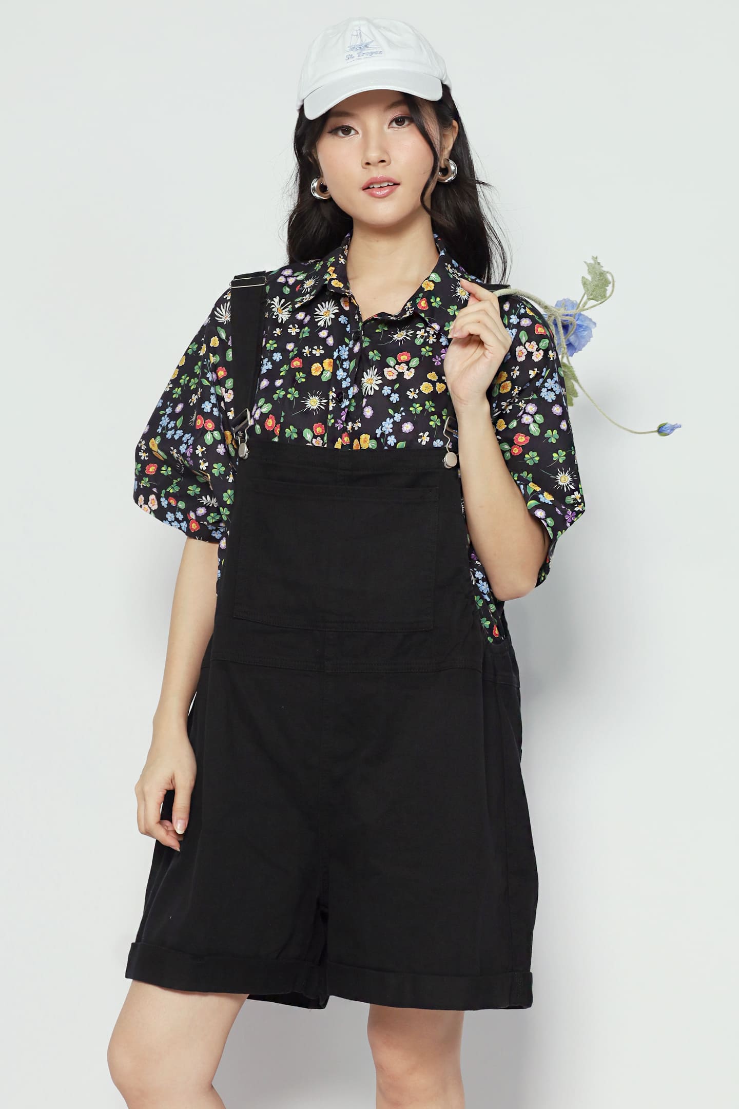 Confetti Pop Pinafore Playsuit in Black