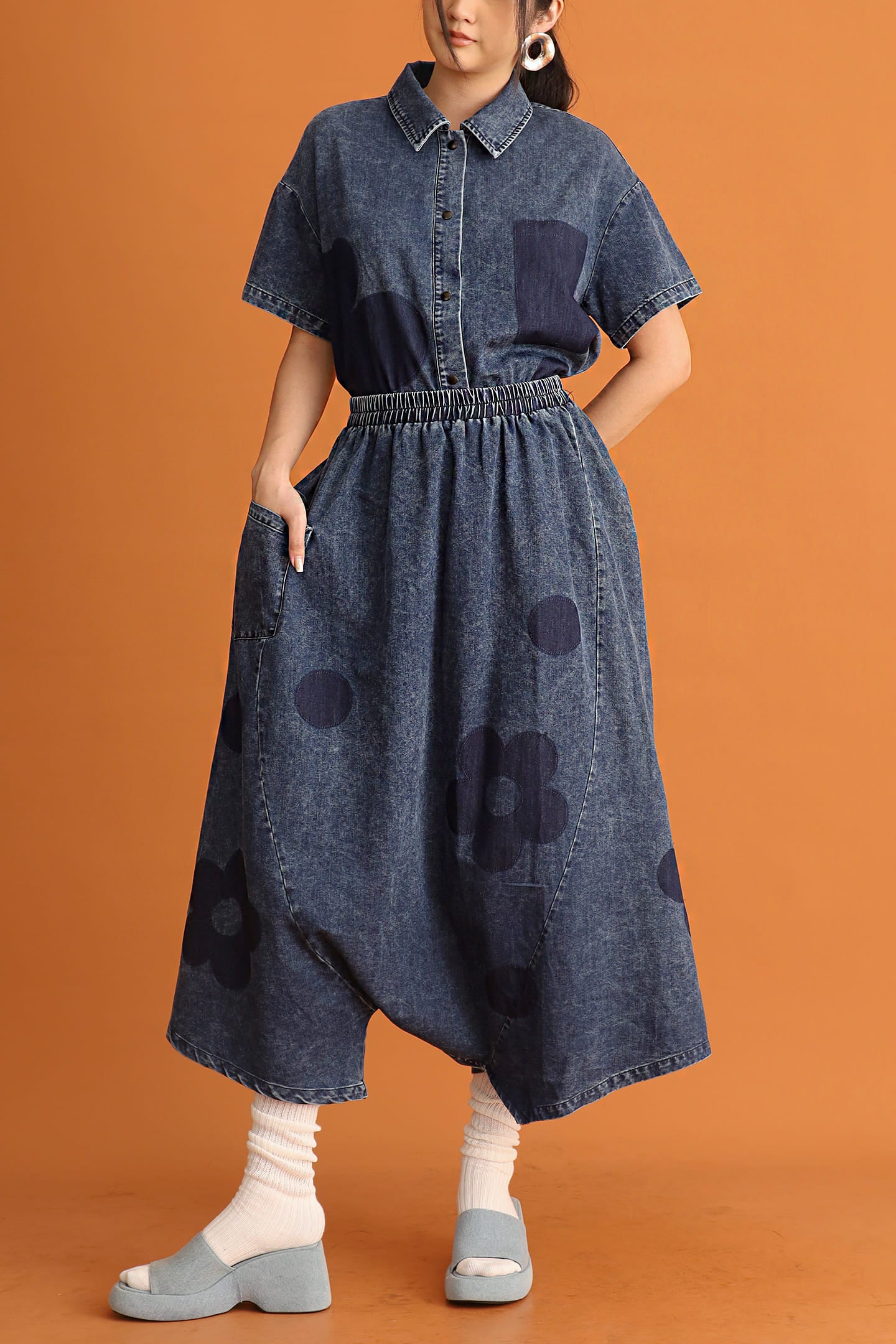 CHOSEN - Denim Bloom Pants in Blue