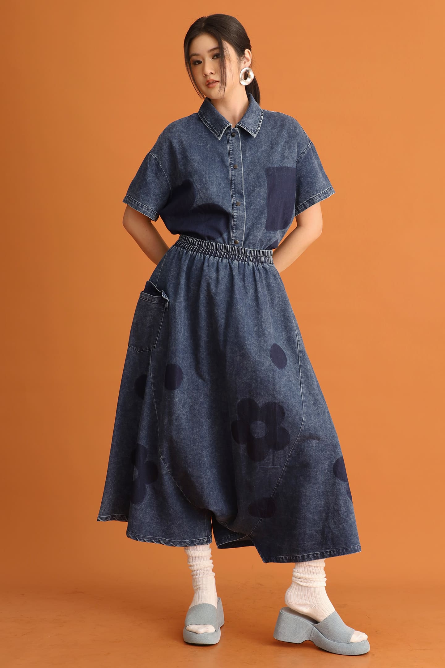 CHOSEN - Denim Bloom Pants in Blue