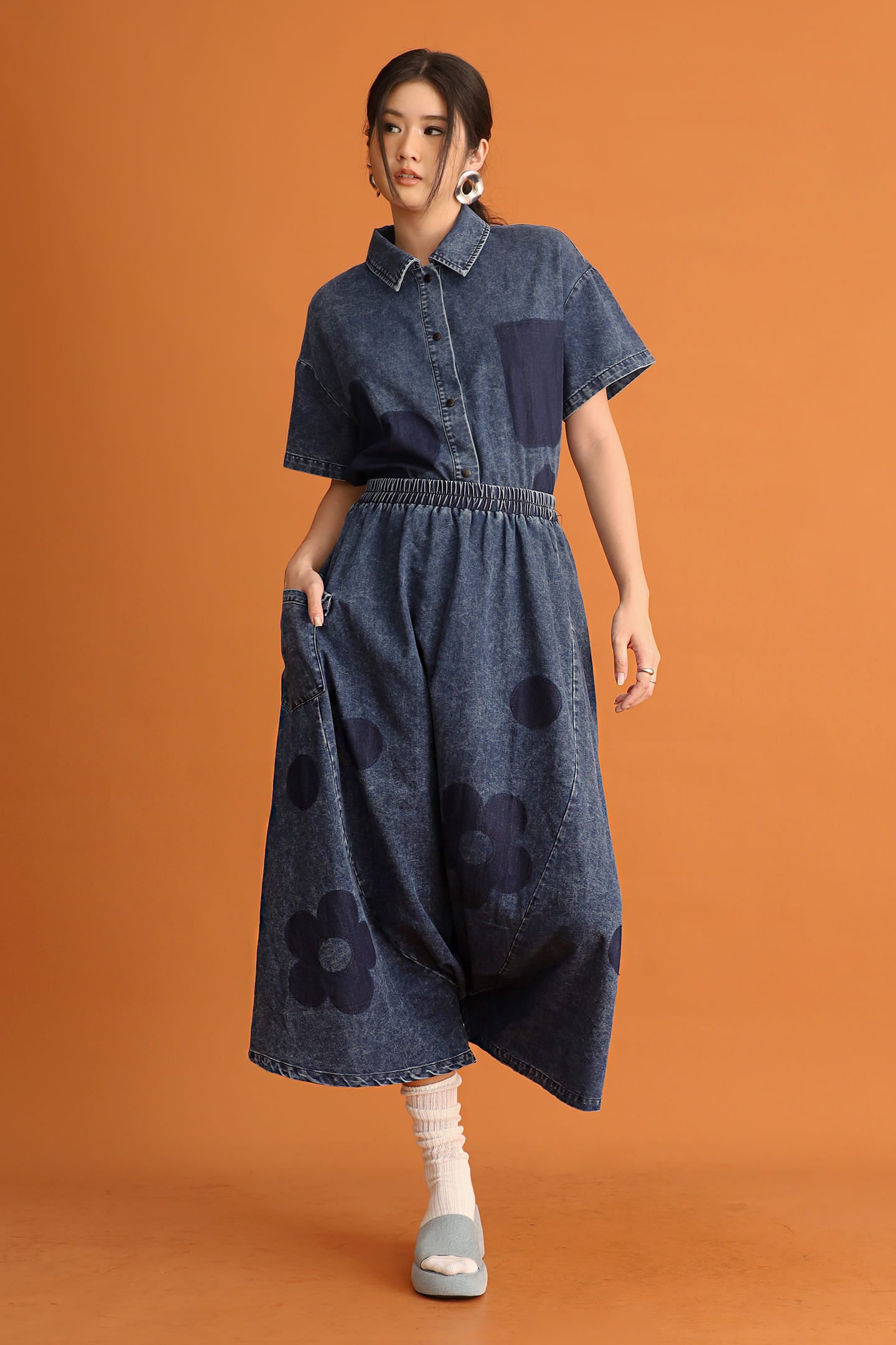 CHOSEN - Denim Bloom Pants in Blue