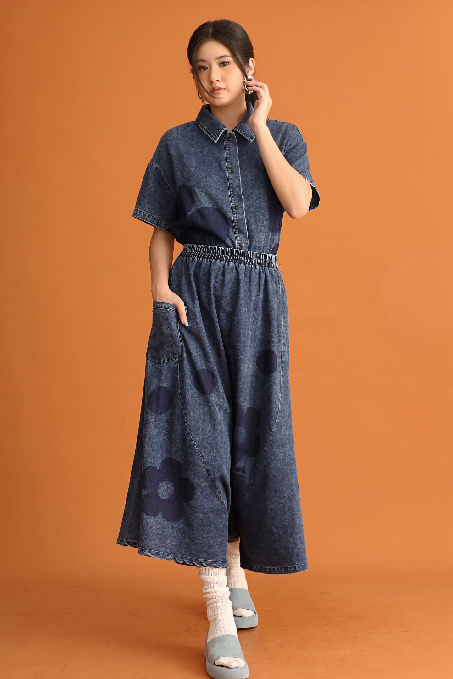 CHOSEN - Denim Bloom Pants in Blue