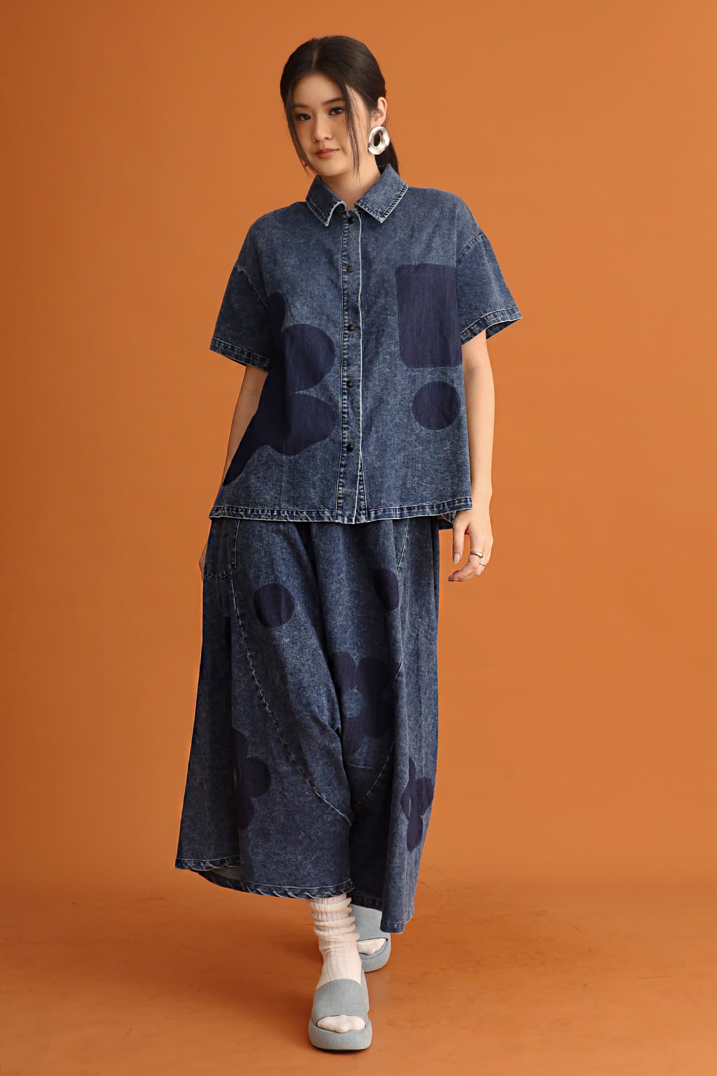 CHOSEN - Denim Bloom Top in Blue