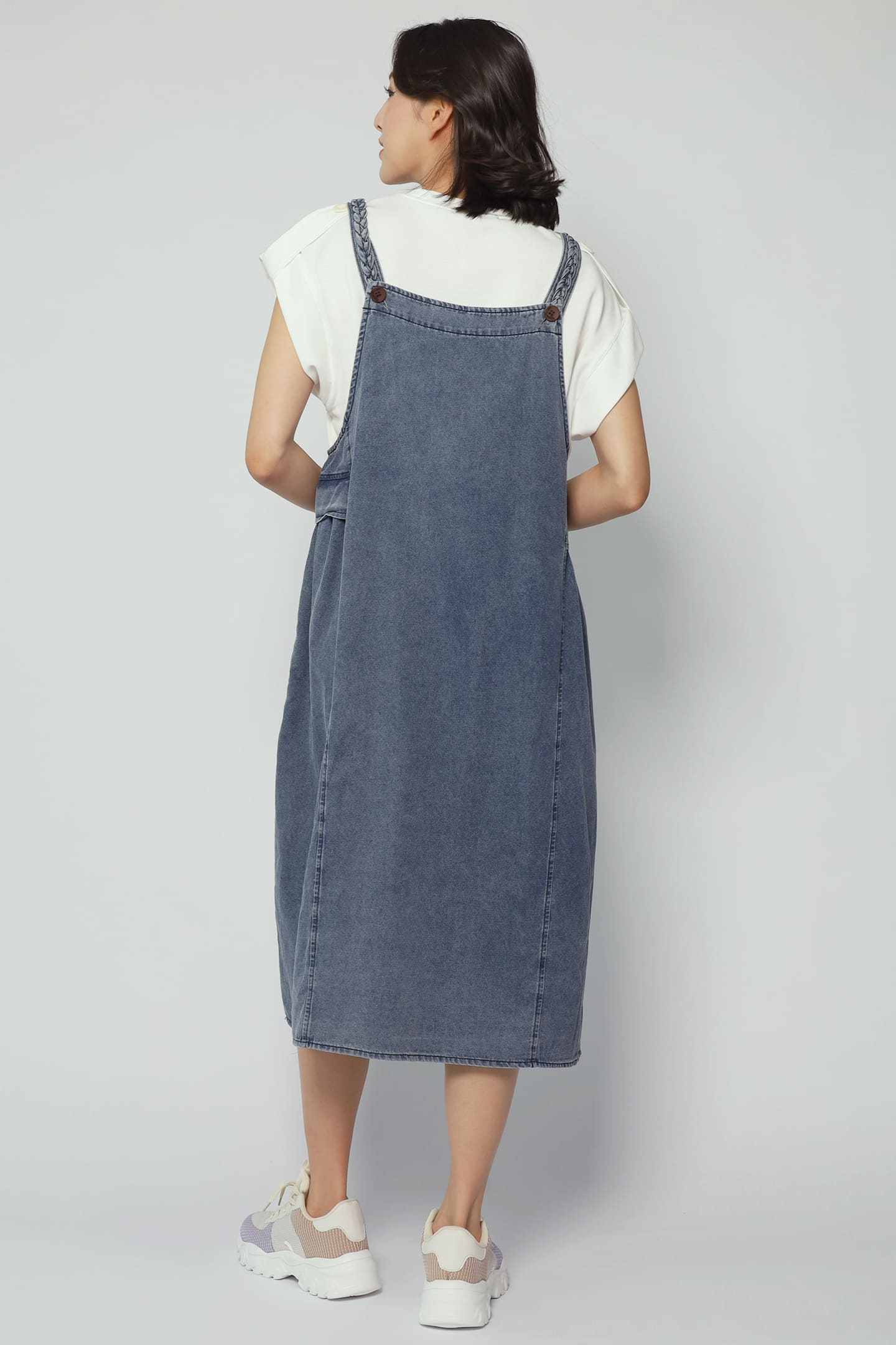 Bowen Denim Pinafore Dress