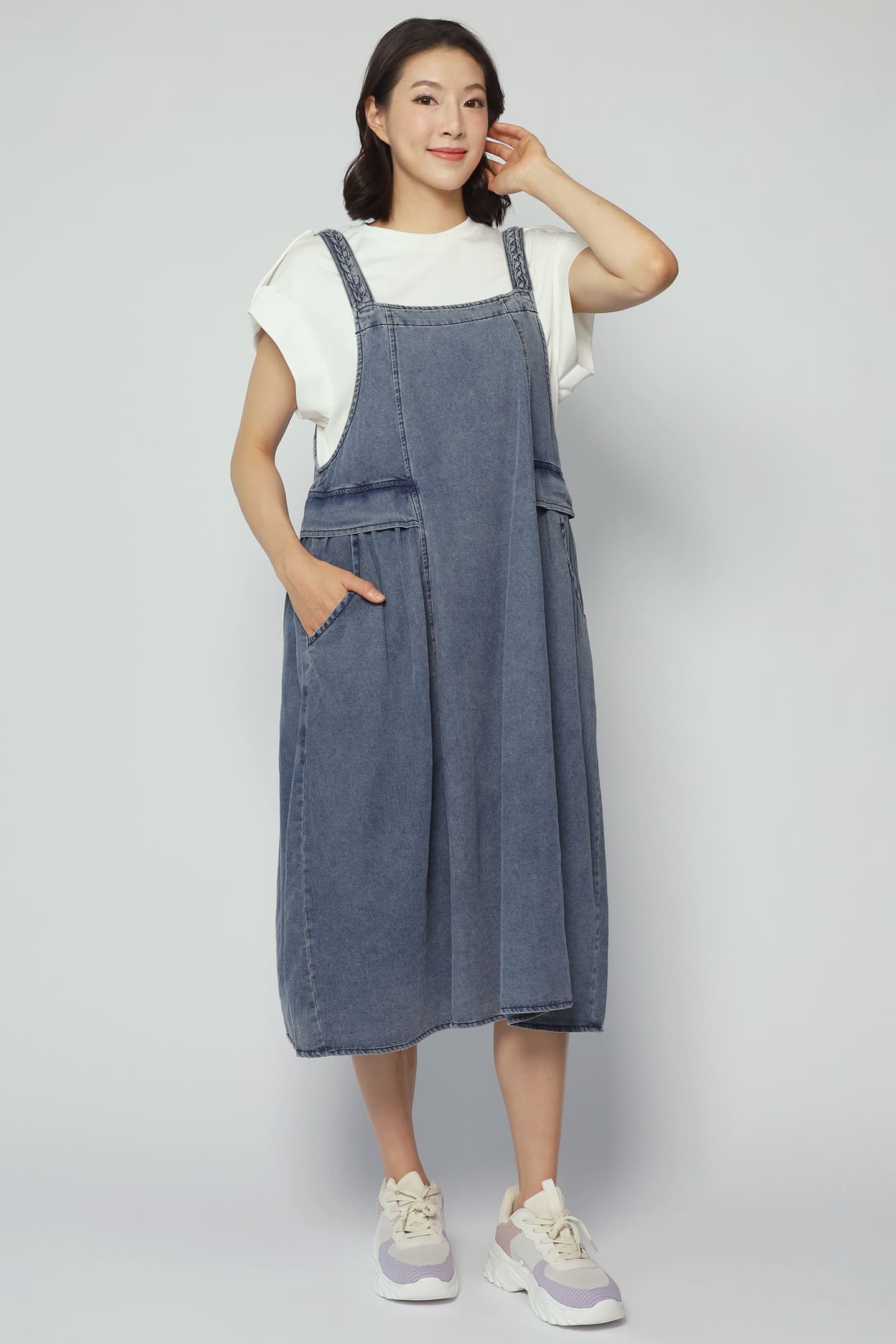 Backorder Bowen Denim Pinafore Dress