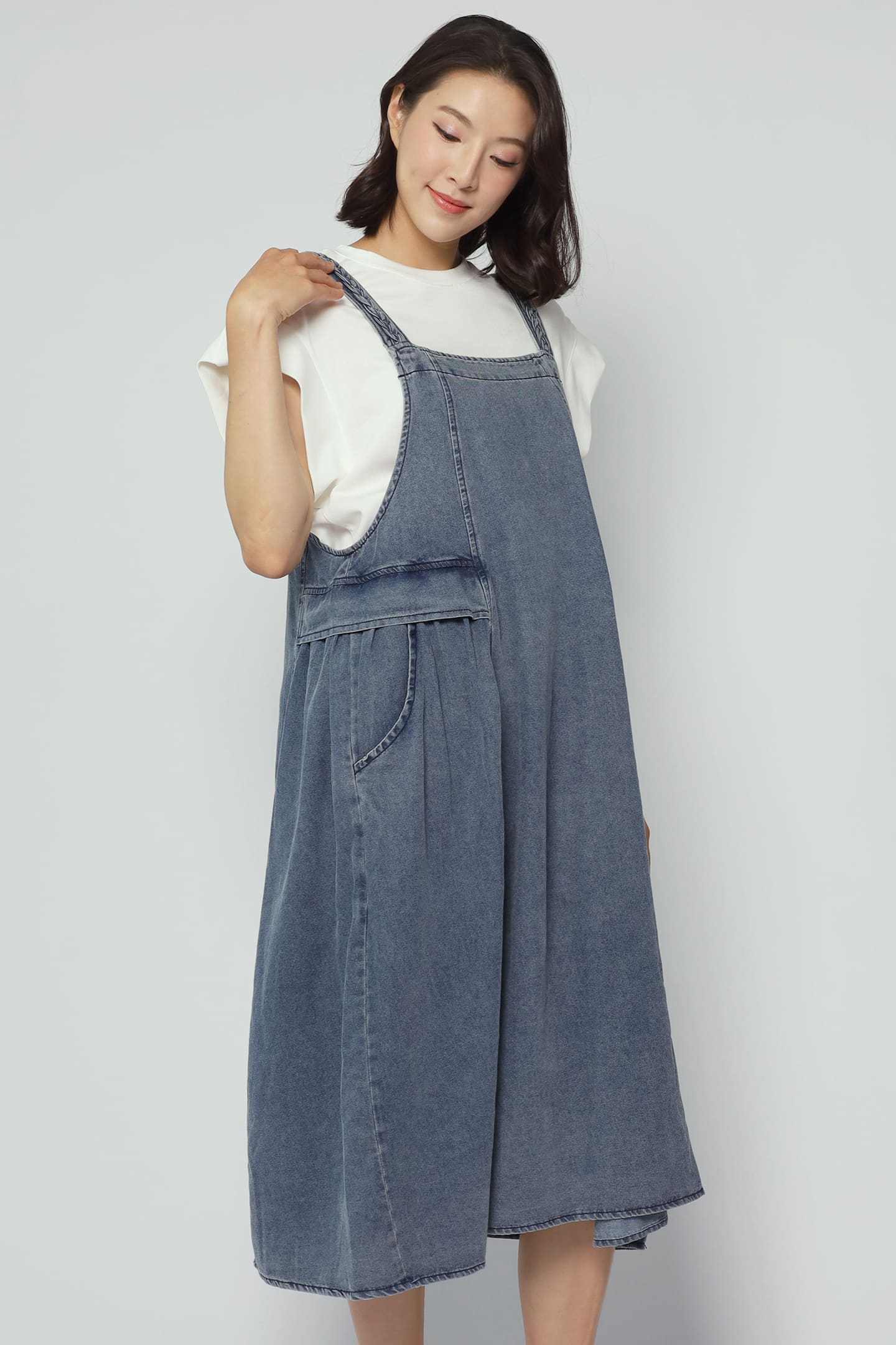 Backorder Bowen Denim Pinafore Dress