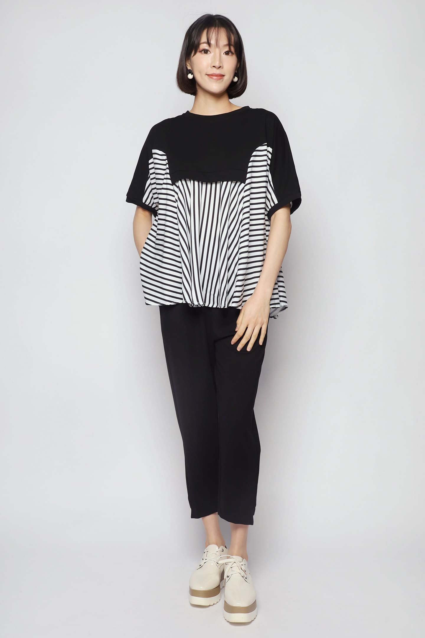 Brielle Top in Black Stripes