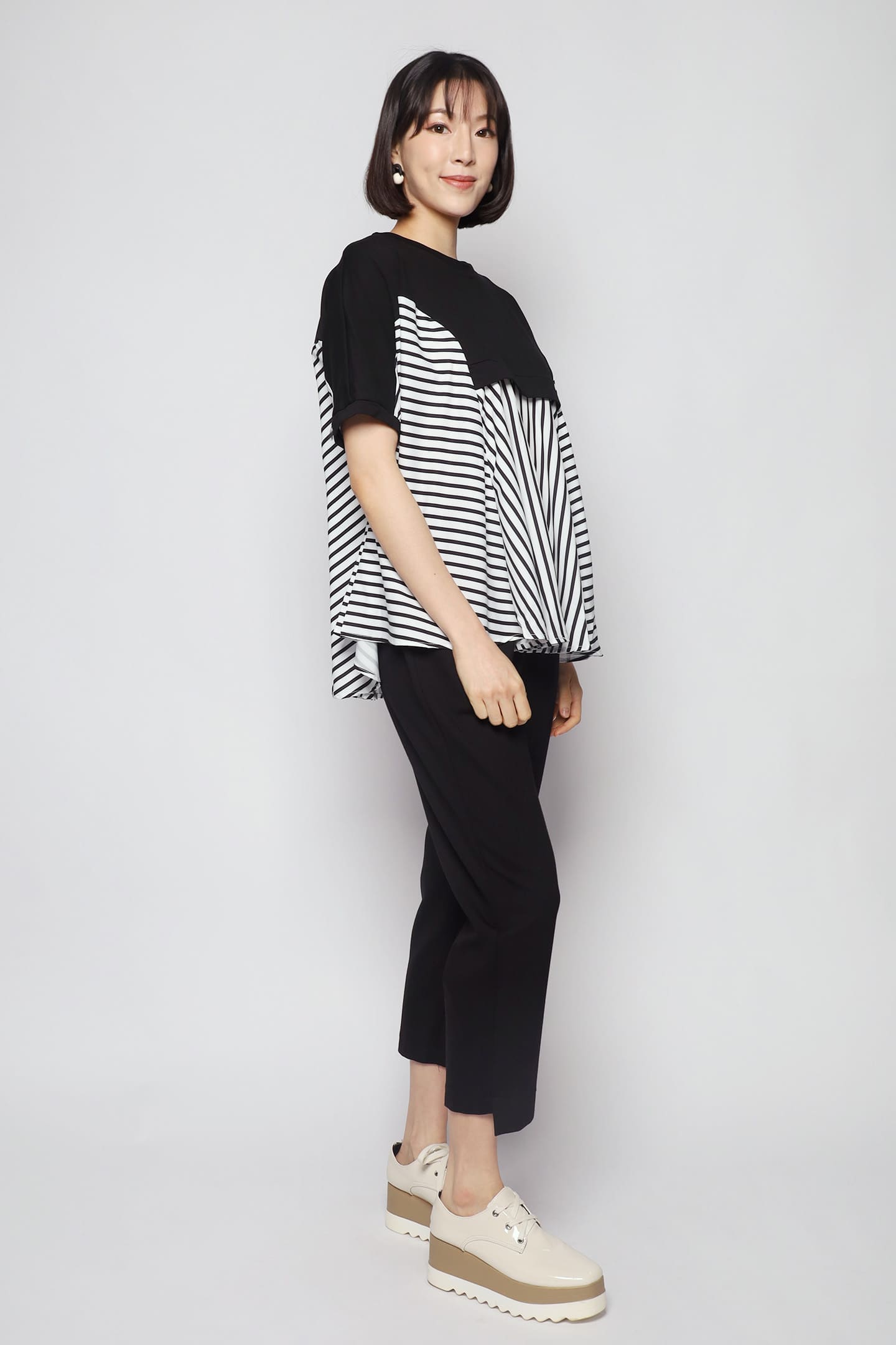 Brielle Top in Black Stripes