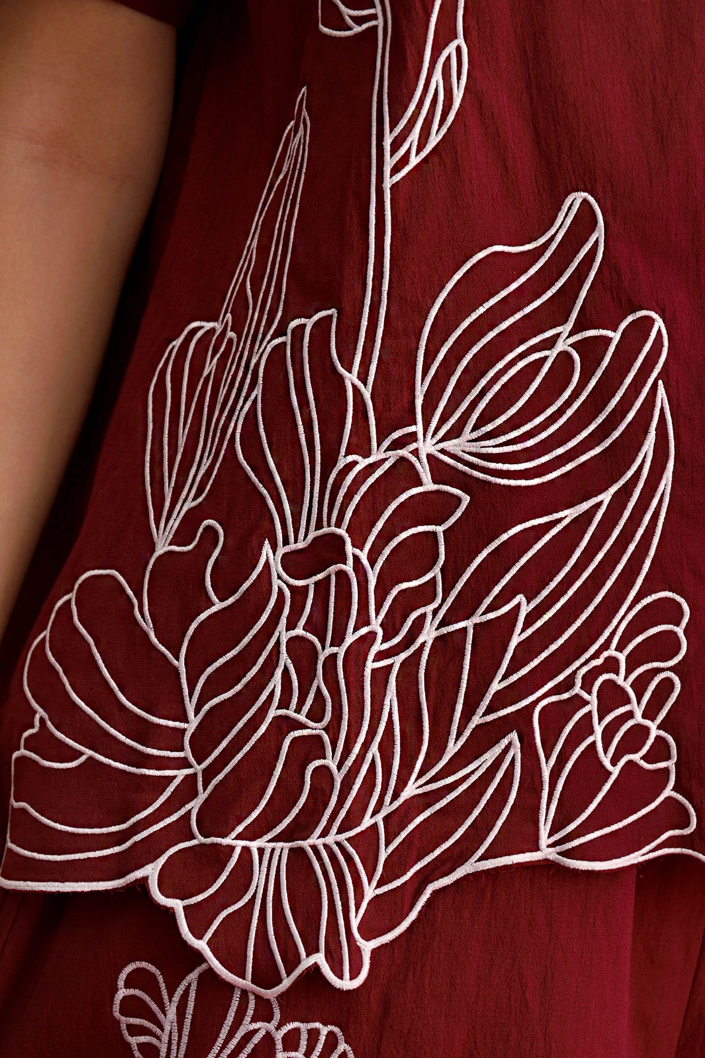 CHOSEN - Brocade Dynasty Top in Maroon