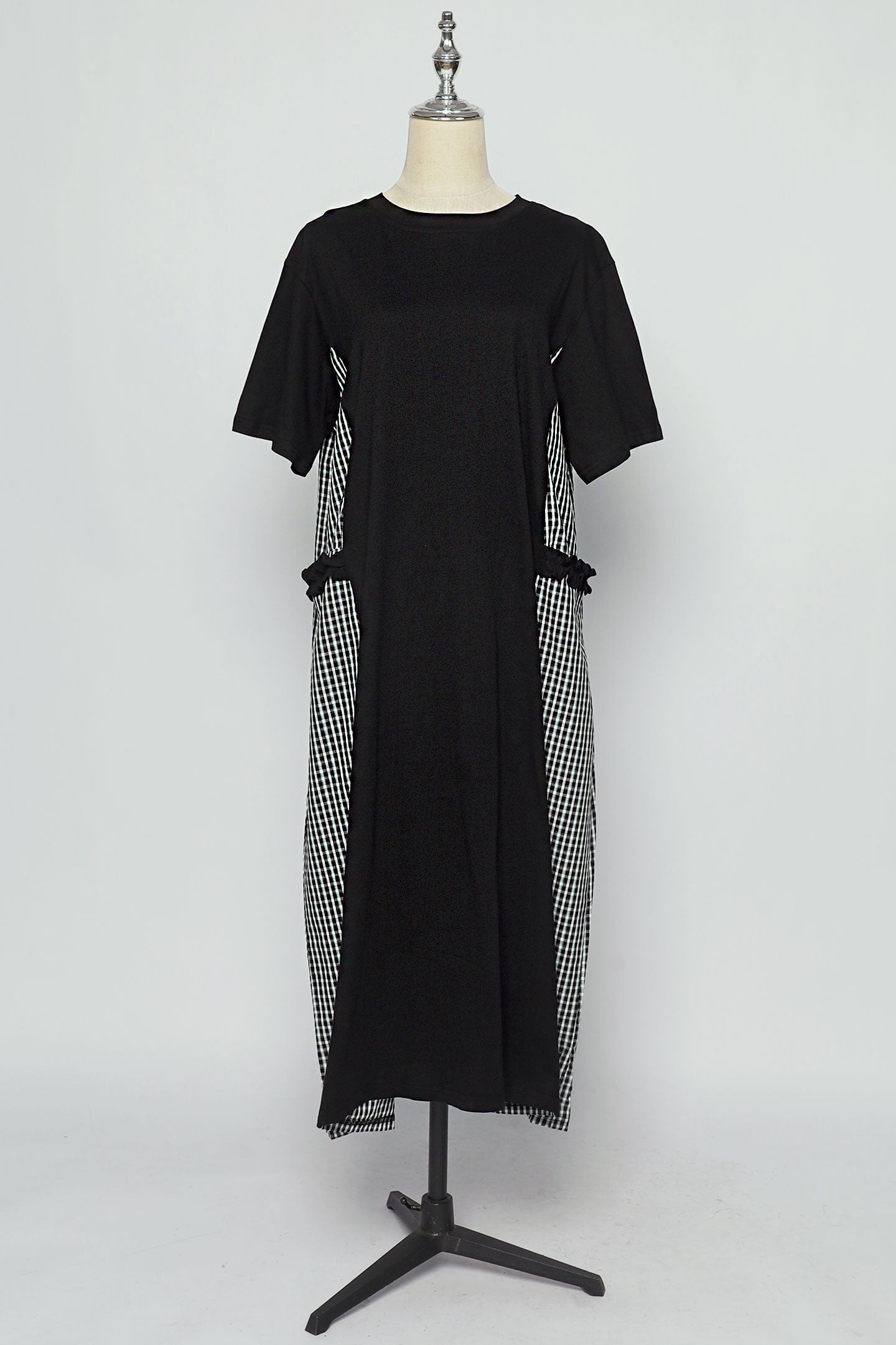 PO - Bronte Checkered Frill Dress in Black