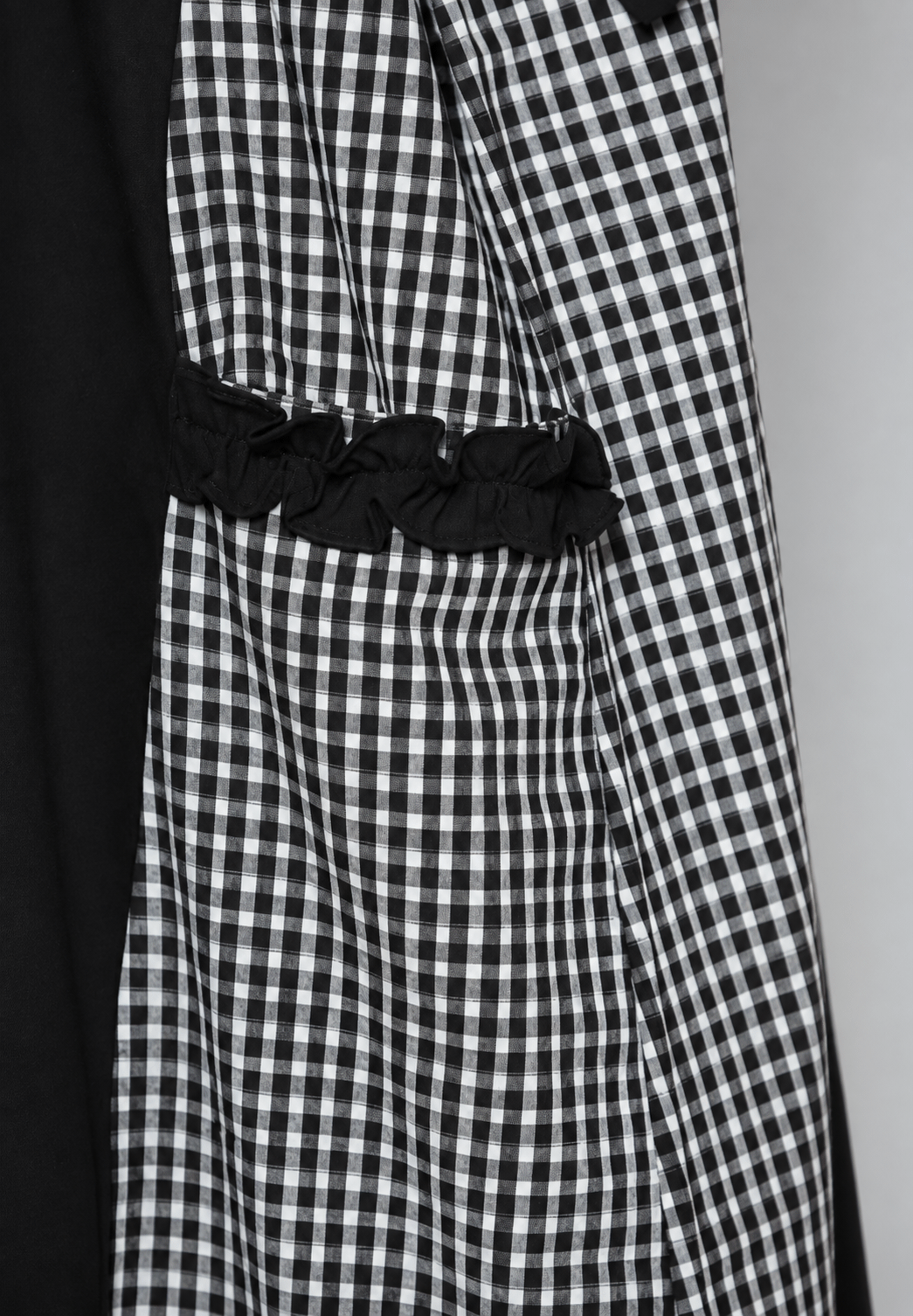 PO - Bronte Checkered Frill Dress in Black