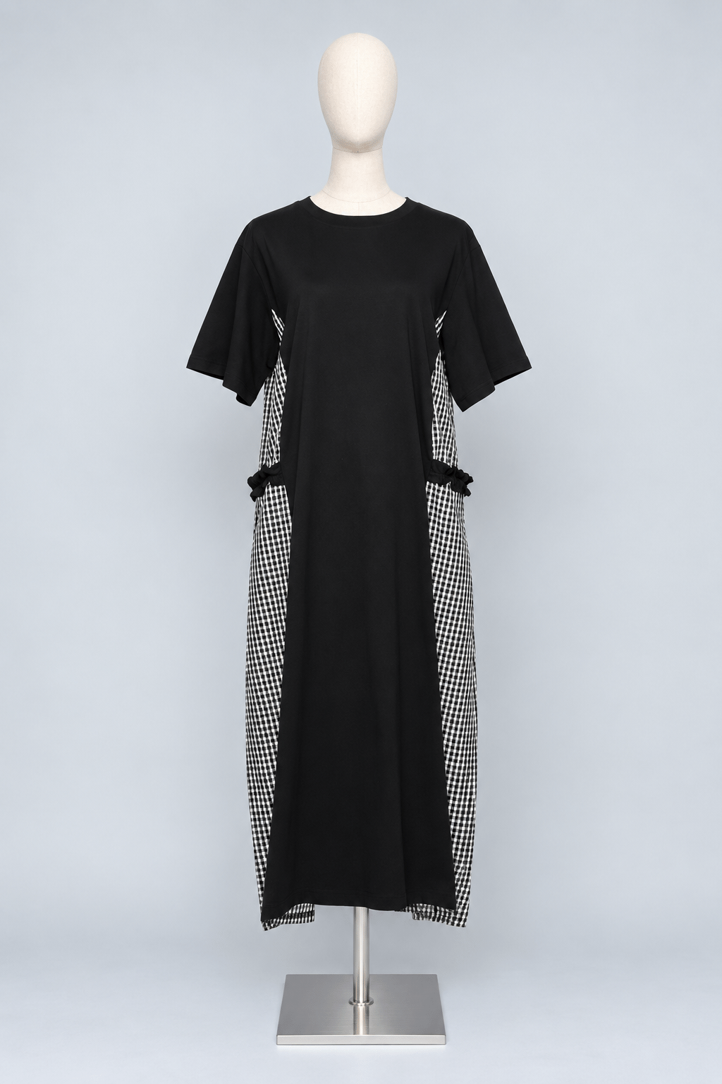 PO - Bronte Checkered Frill Dress in Black