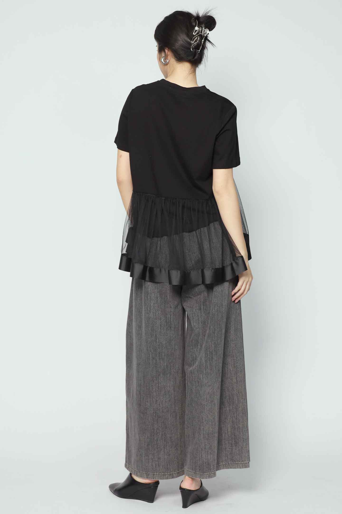 Backorders Brooke Mesh Top in Black