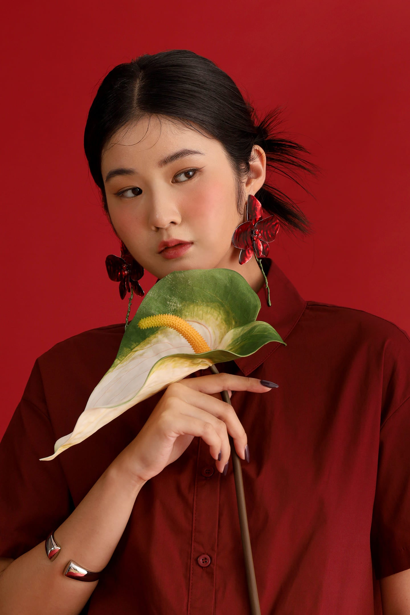 CHOSEN - Burgundy Noir Organza Top