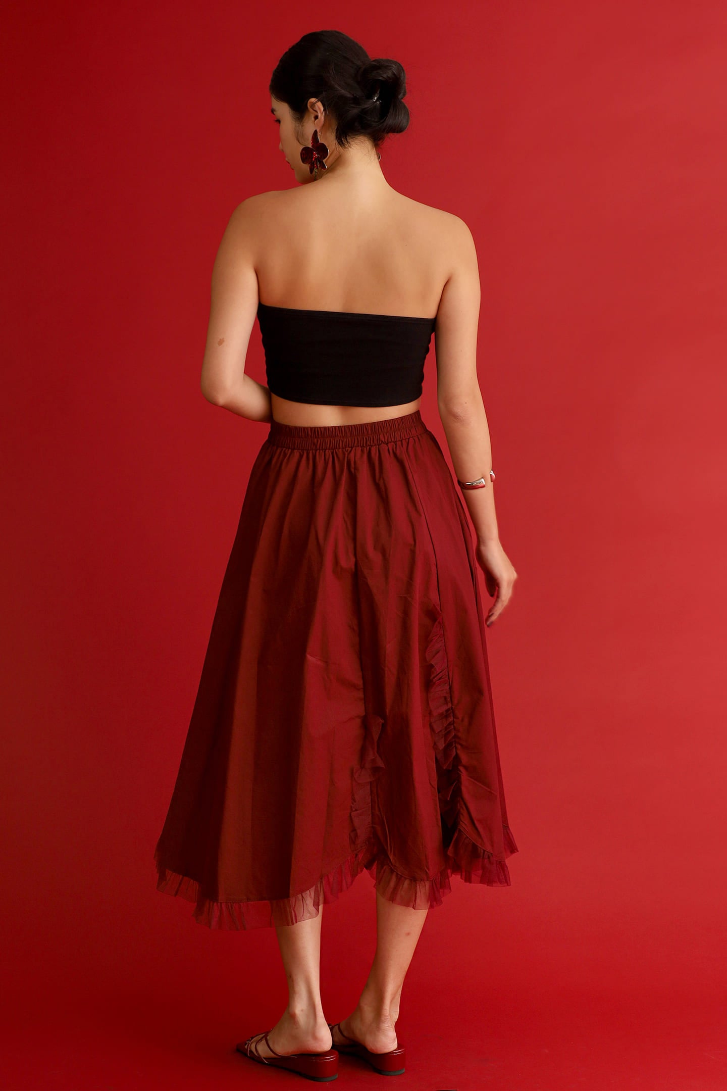 CHOSEN - Burgundy Noir Organza Skirt