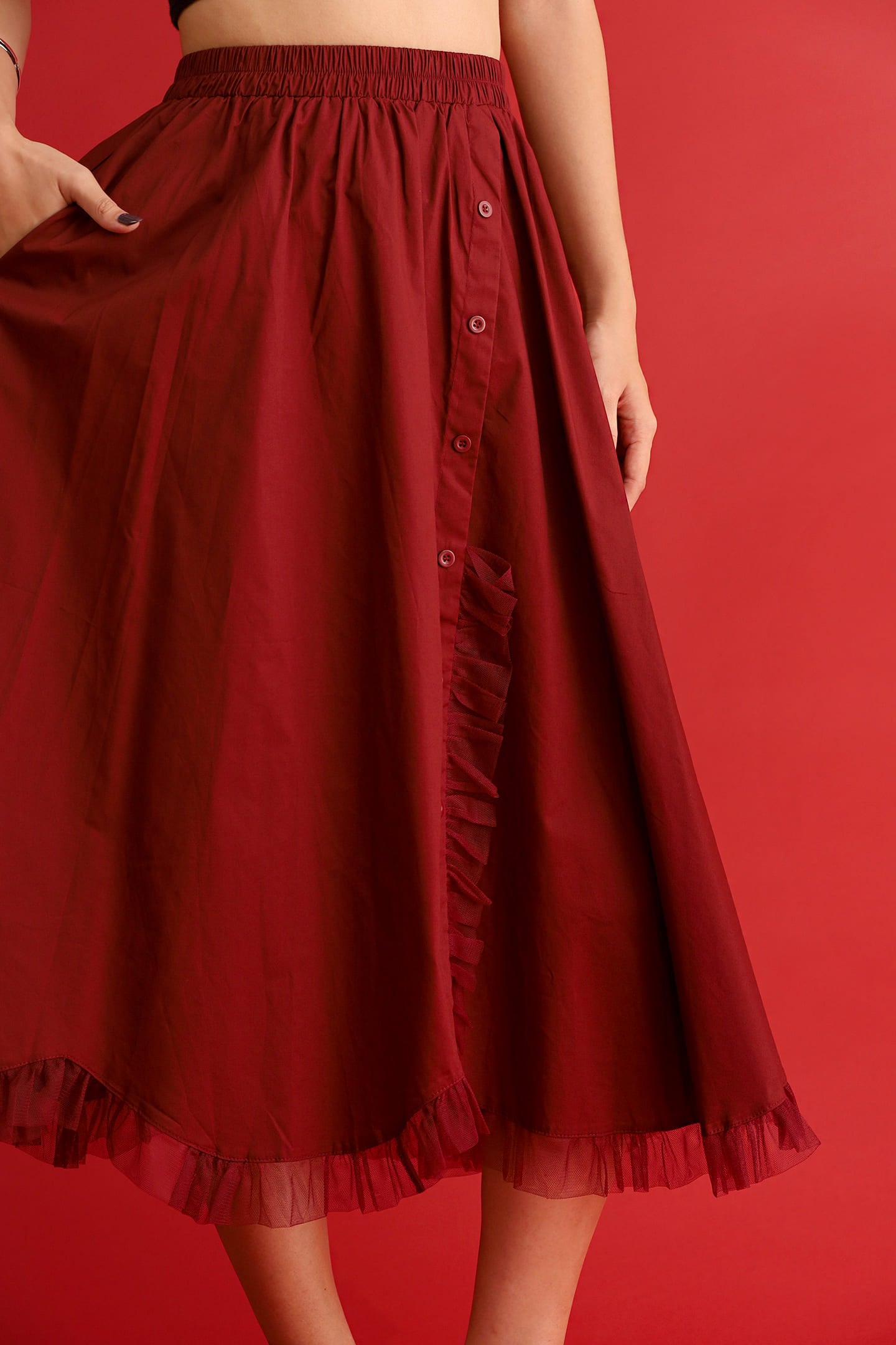 CHOSEN - Burgundy Noir Organza Skirt