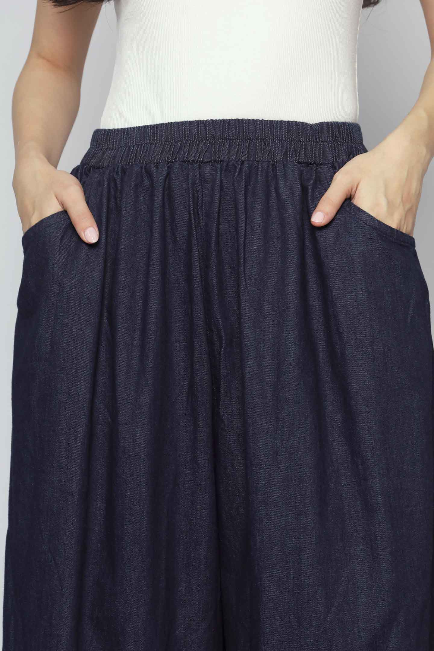 Backorders Caca Denim Floral Embroidered Pants