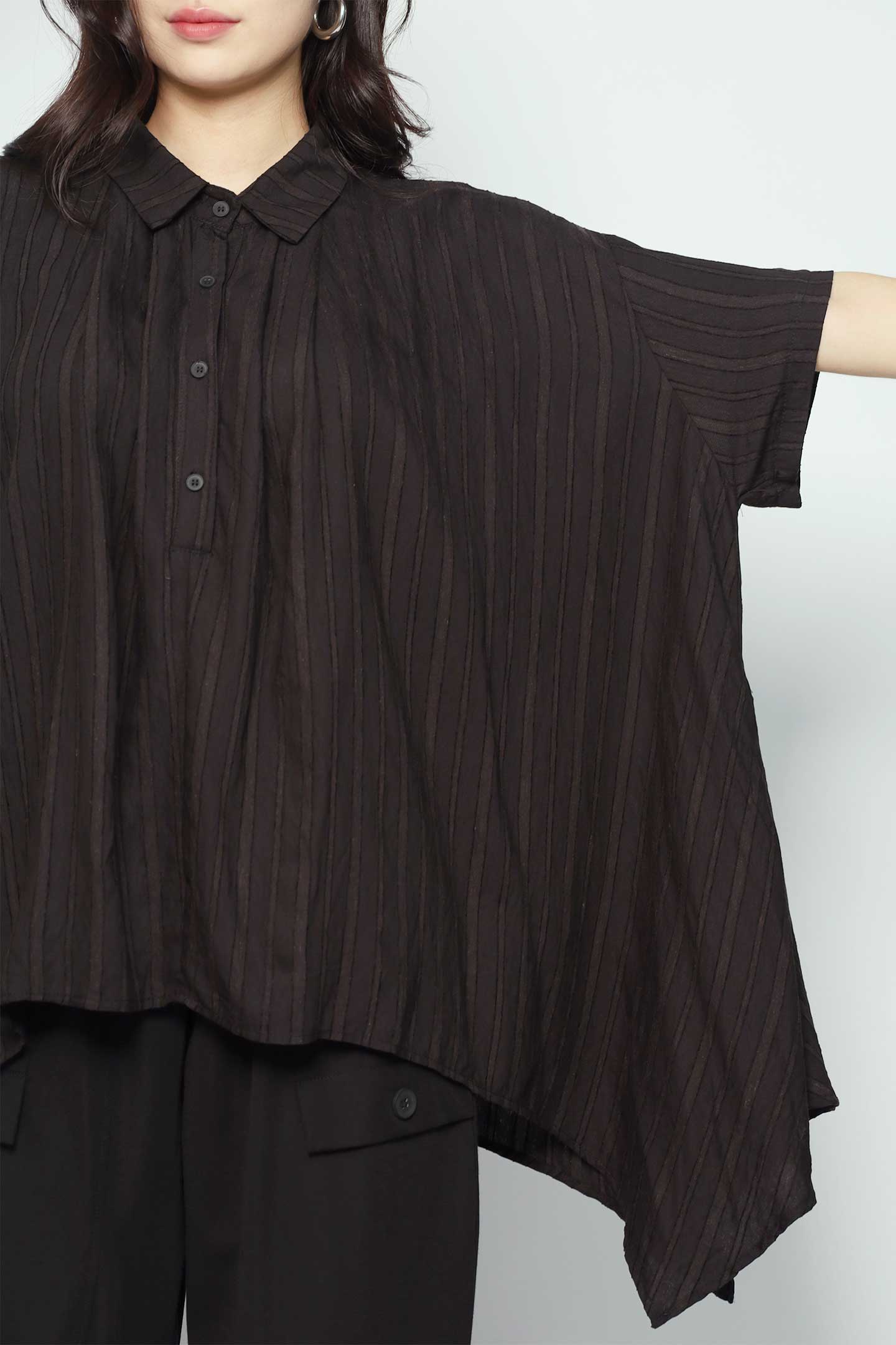 Callie Fishtail Top in Black