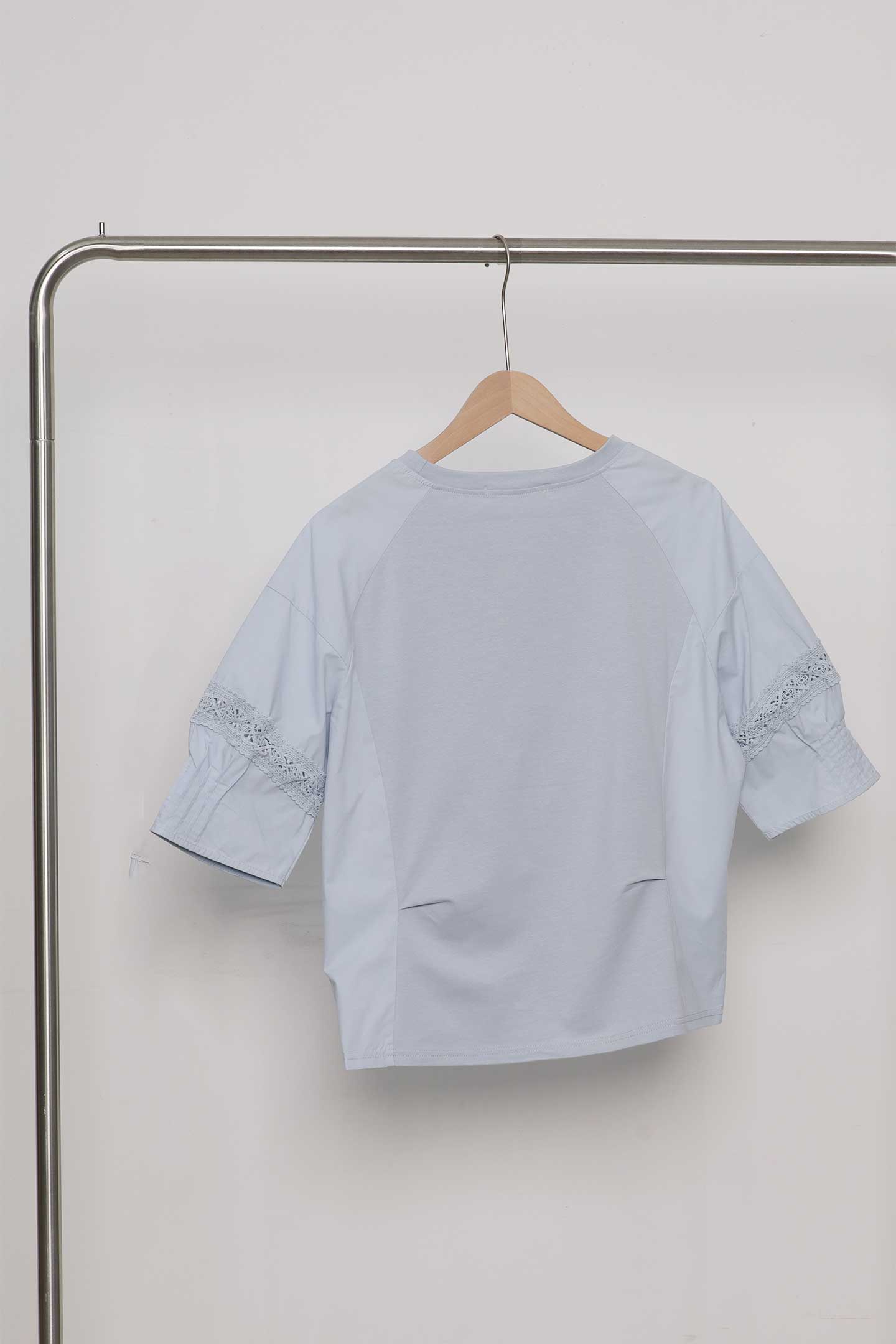 Easy By TE - Carine Lace Trimming Top in Blue