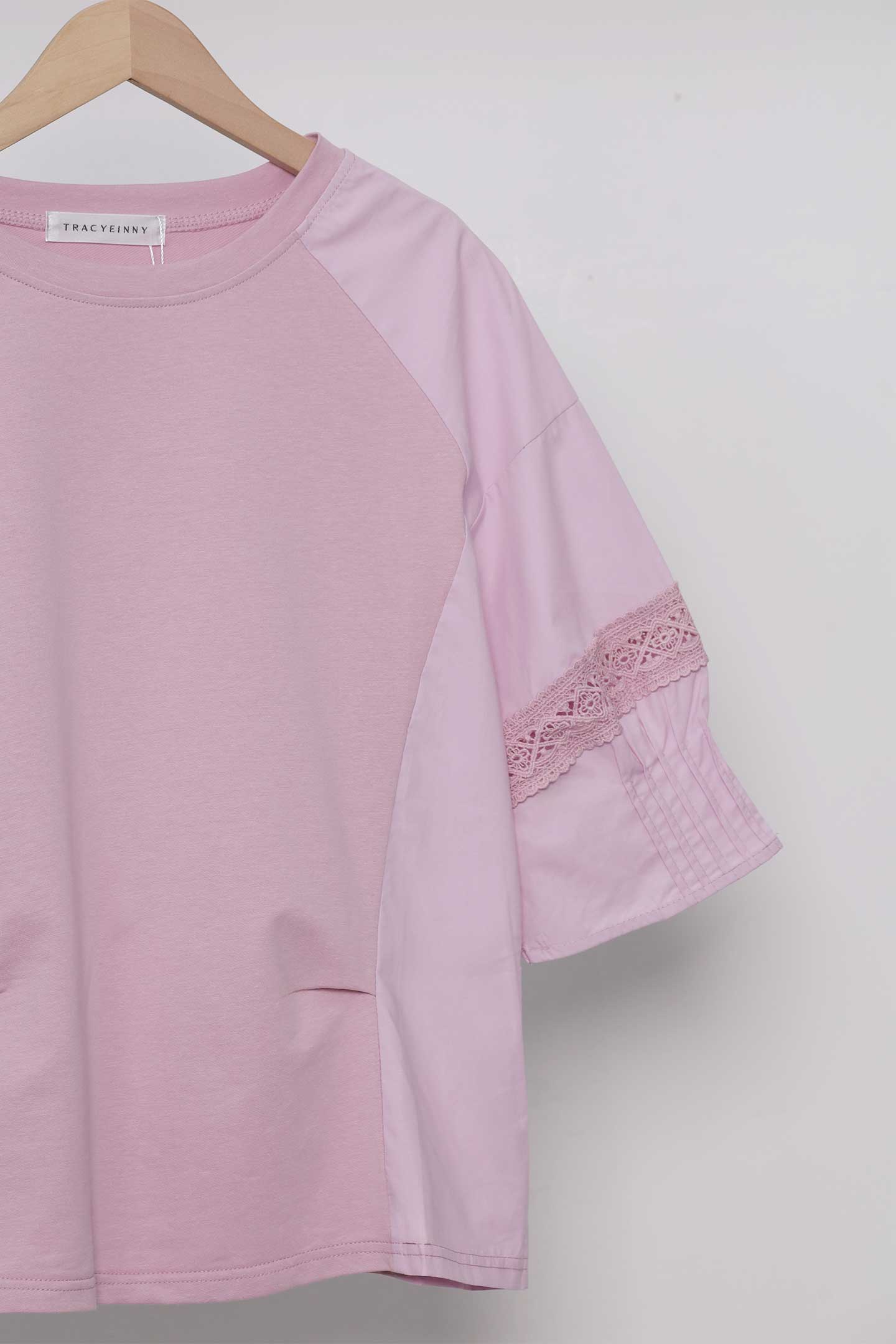 Easy By TE - Carine Lace Trimming Top in Pink