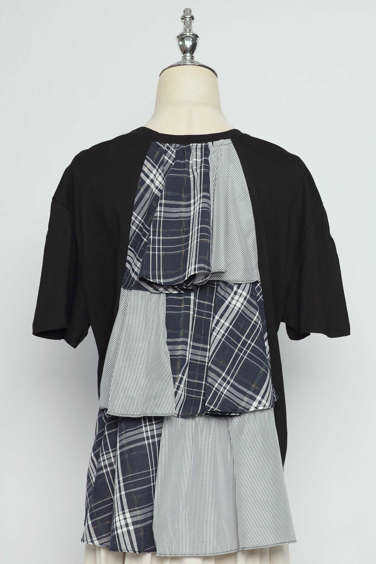 PO - Carolie Back Layered Frill Top in Black