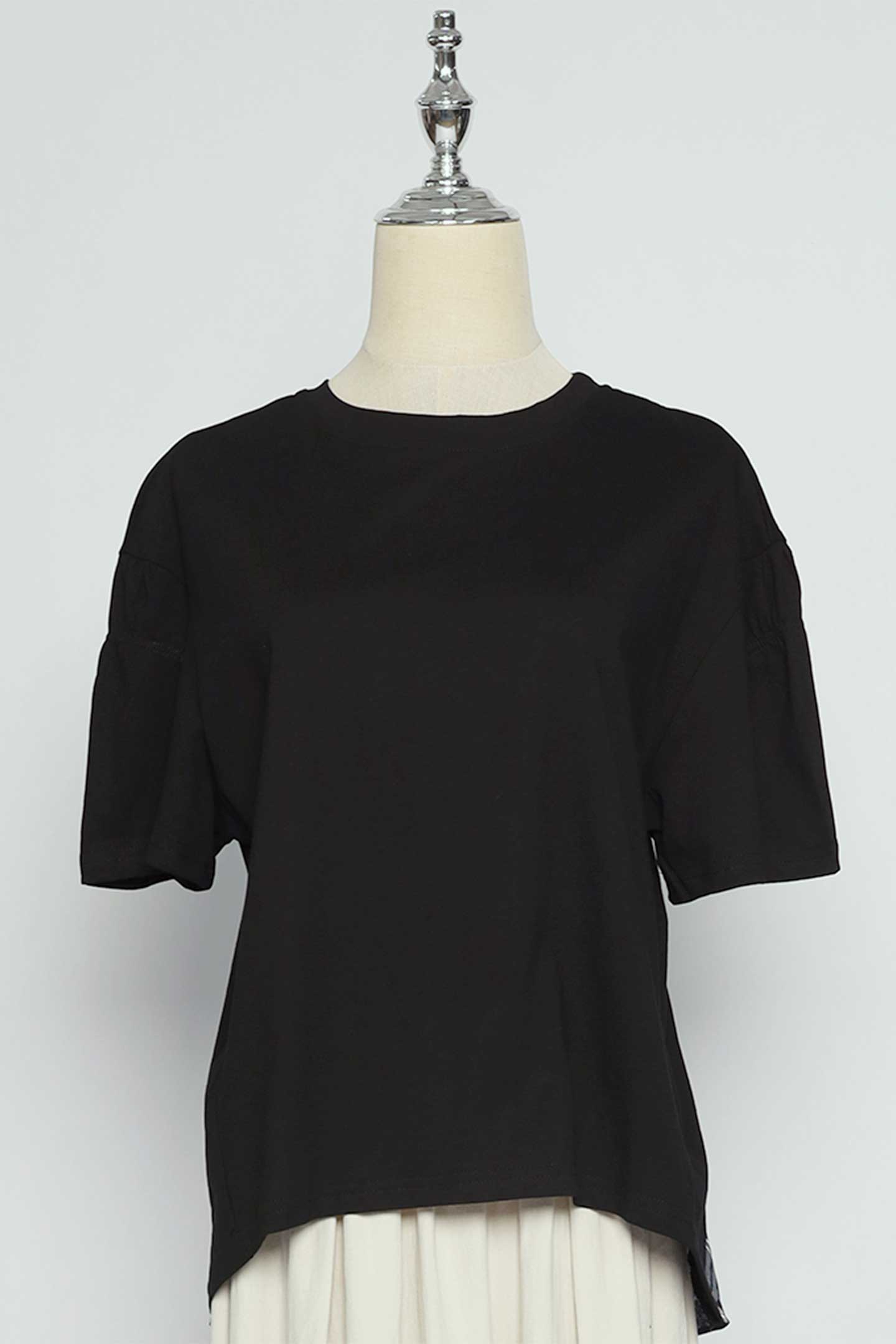 PO - Carolie Back Layered Frill Top in Black