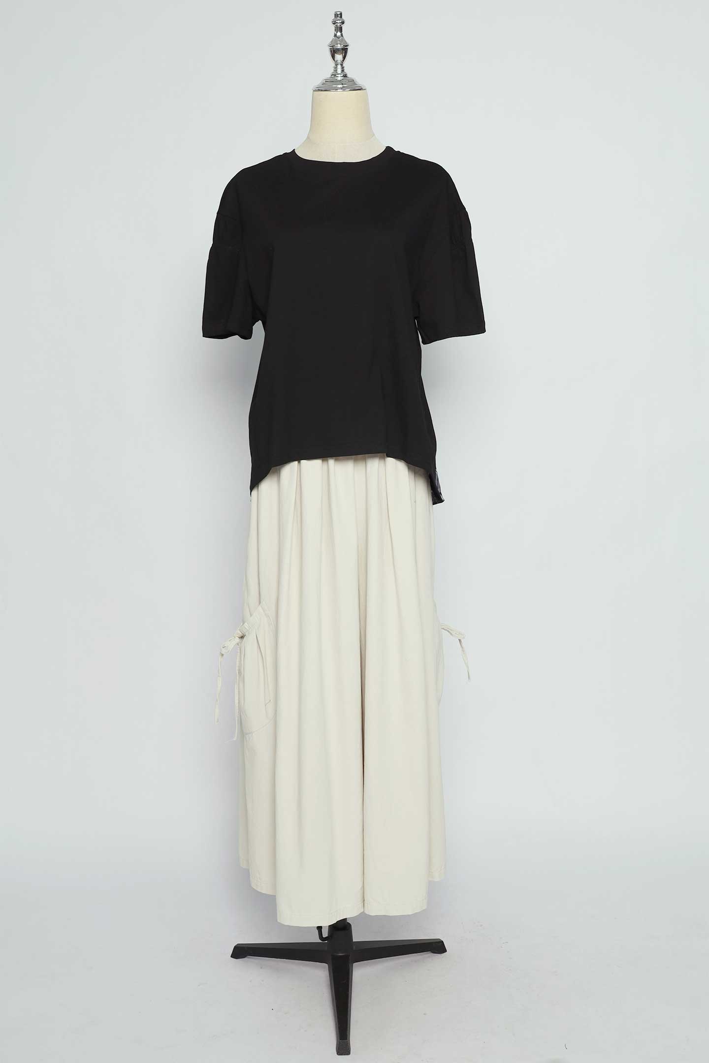 PO - Carolie Back Layered Frill Top in Black