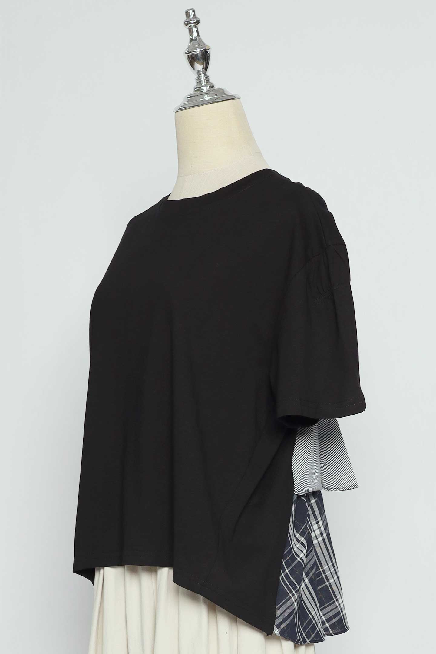 PO - Carolie Back Layered Frill Top in Black